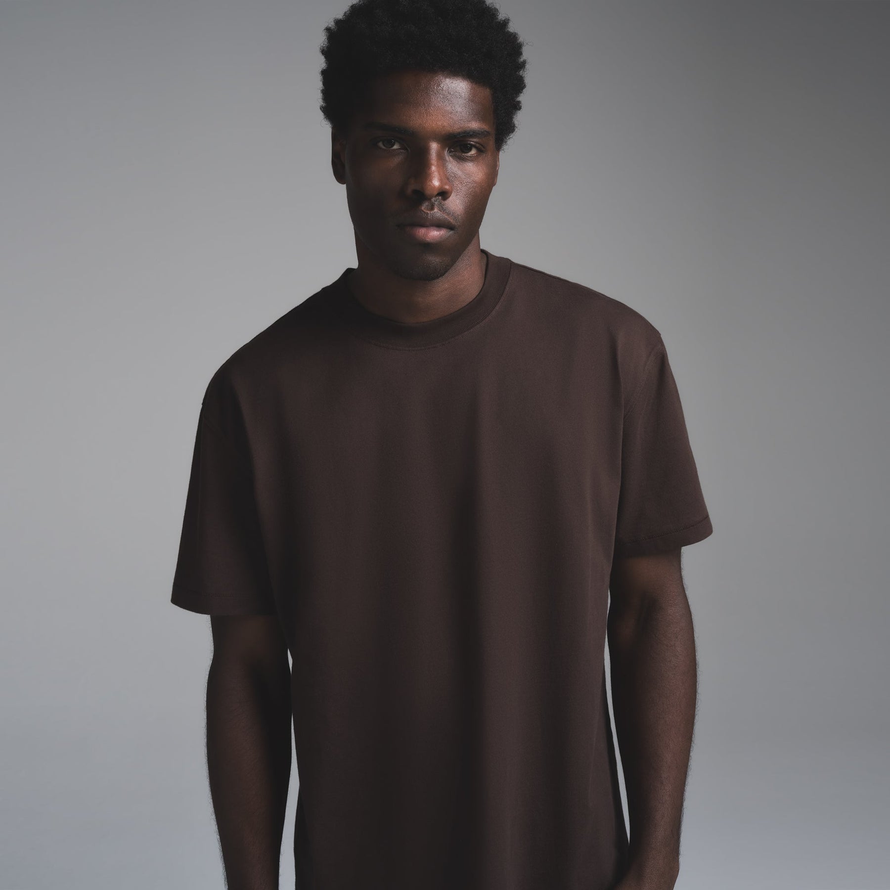 HEAVYWEIGHT COTTON MENS RELAXED T-SHIRT | ESPRESSO