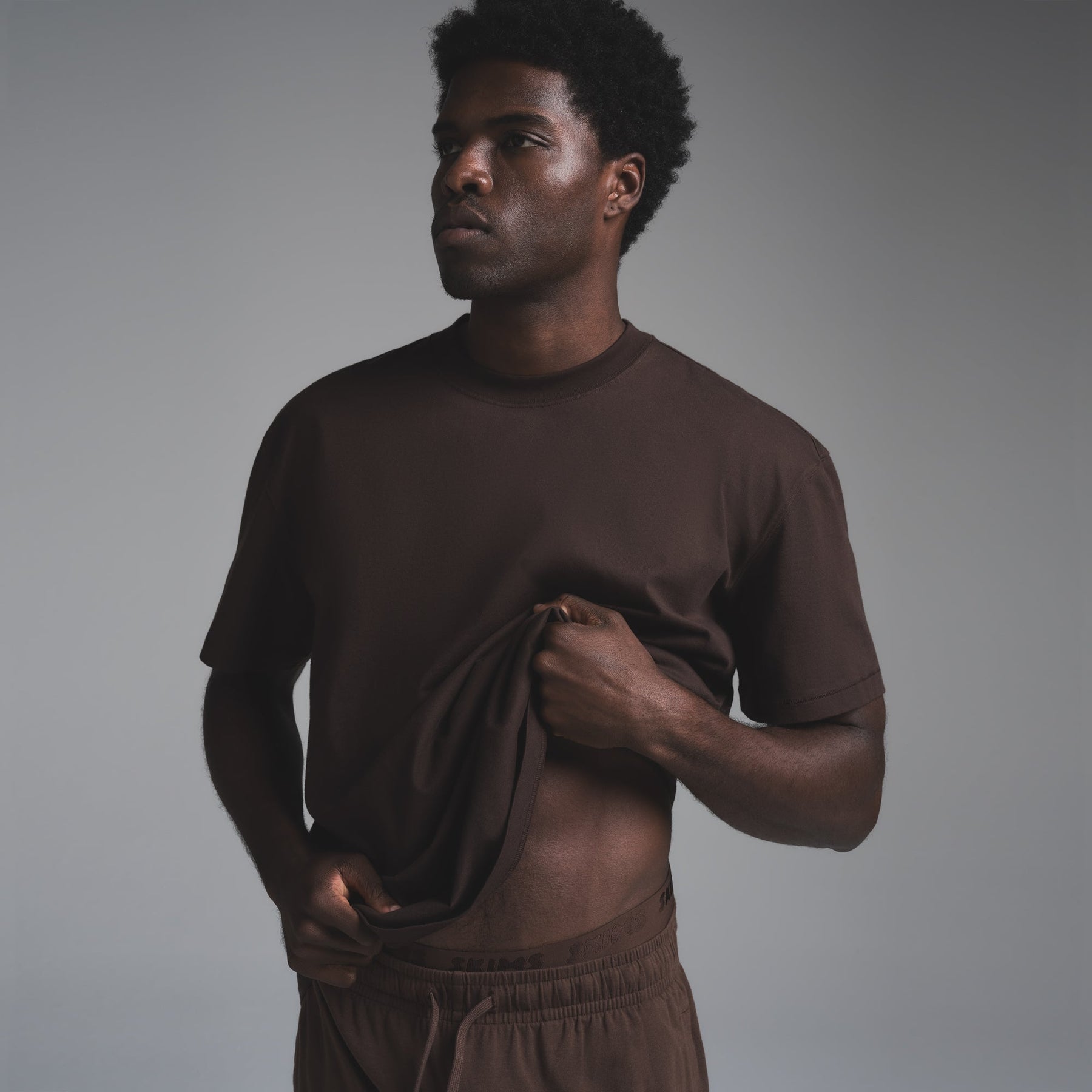HEAVYWEIGHT COTTON MENS RELAXED T-SHIRT | ESPRESSO