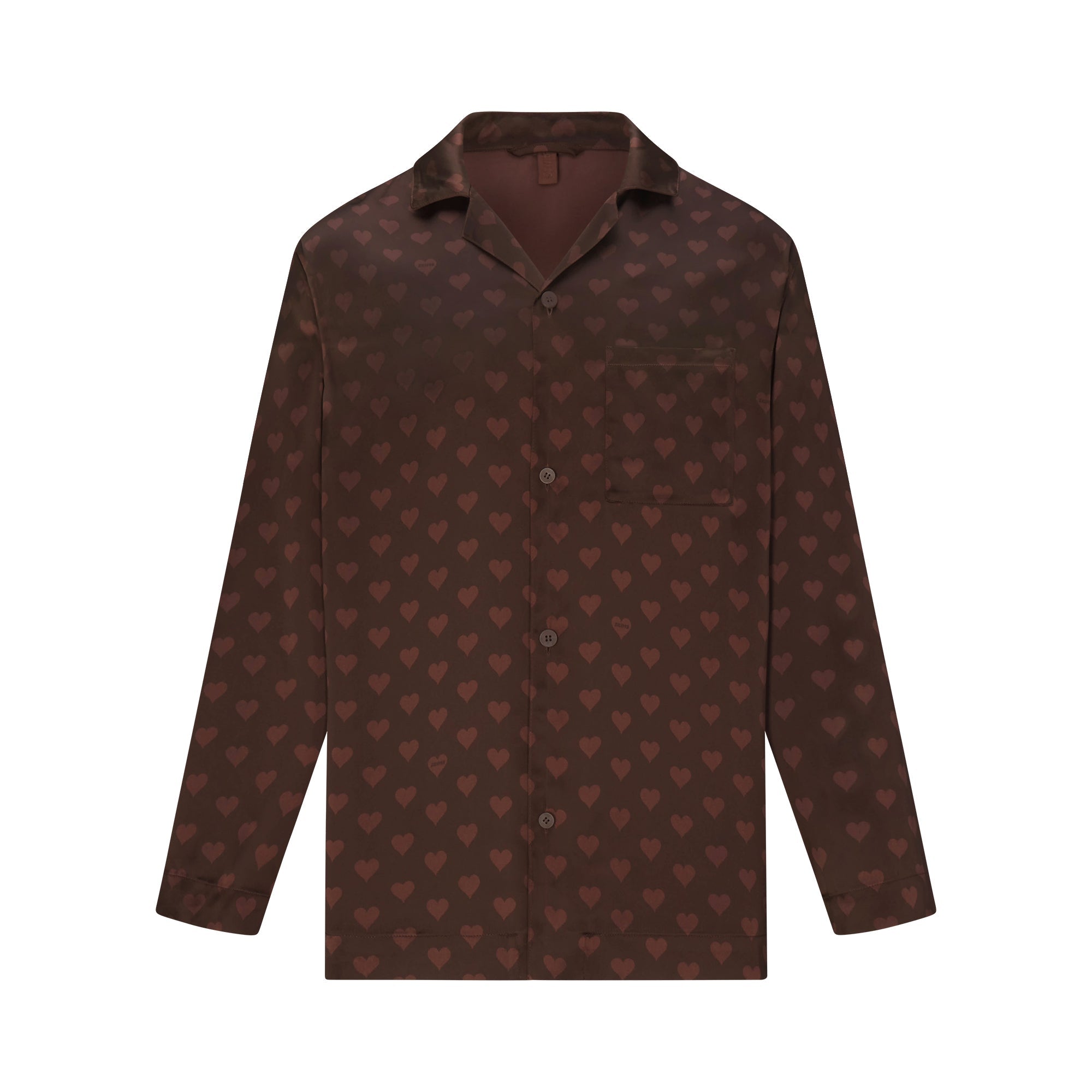 SATEEN SLEEP MENS LONG SLEEP SET | COCOA HEART HALFDROP