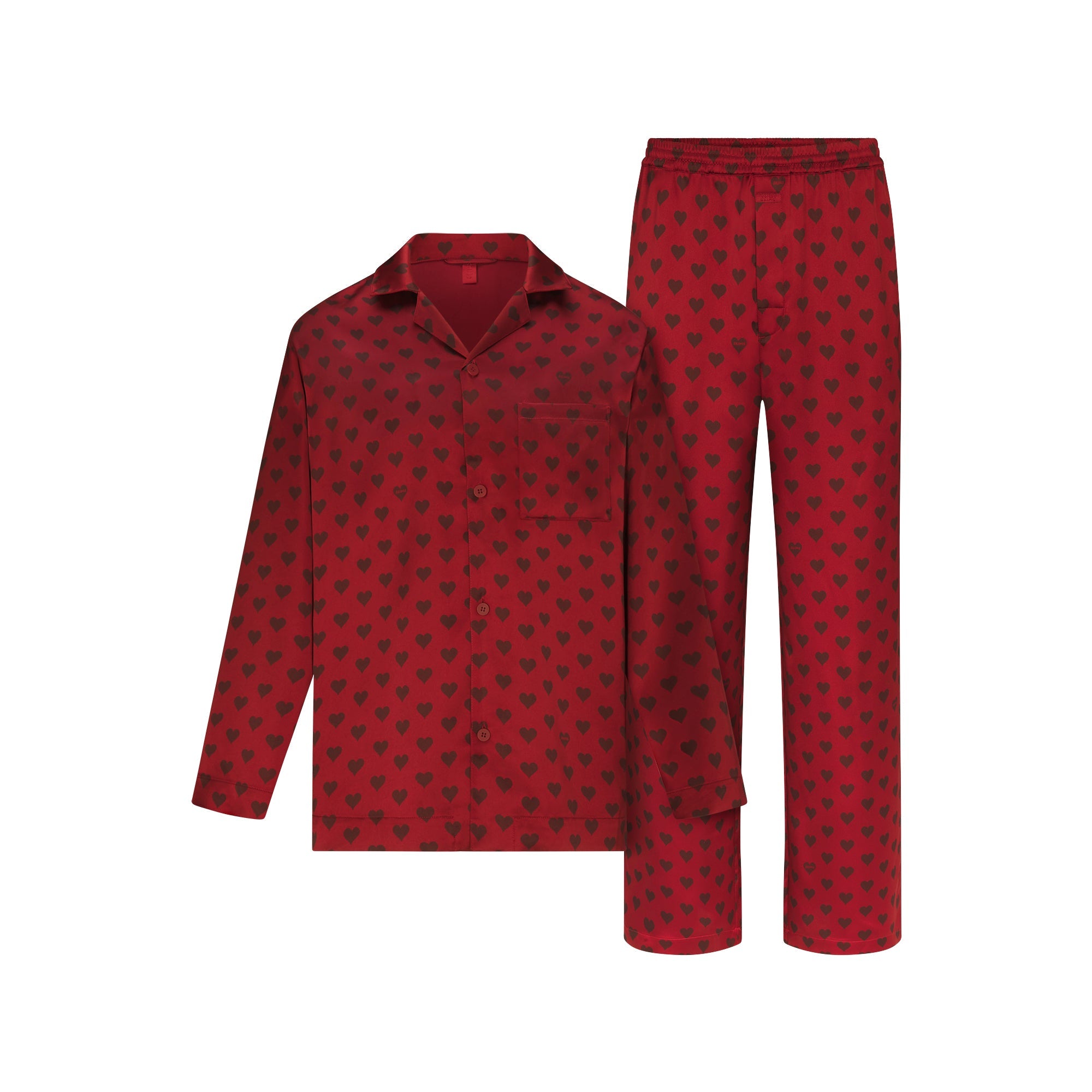 SATEEN SLEEP MENS LONG SLEEP SET | RED HEART HALFDROP