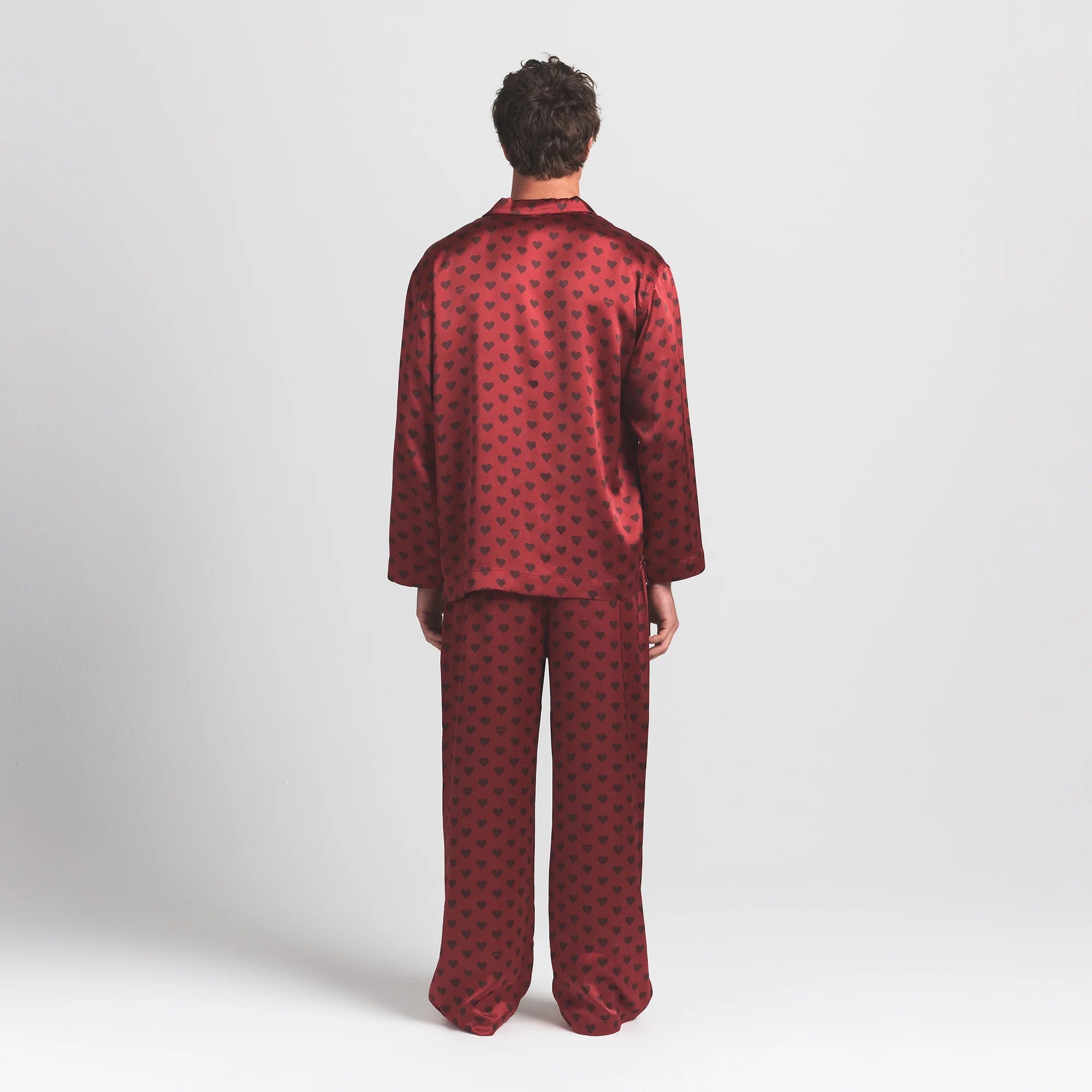SATEEN SLEEP MENS LONG SLEEP SET | RED HEART HALFDROP
