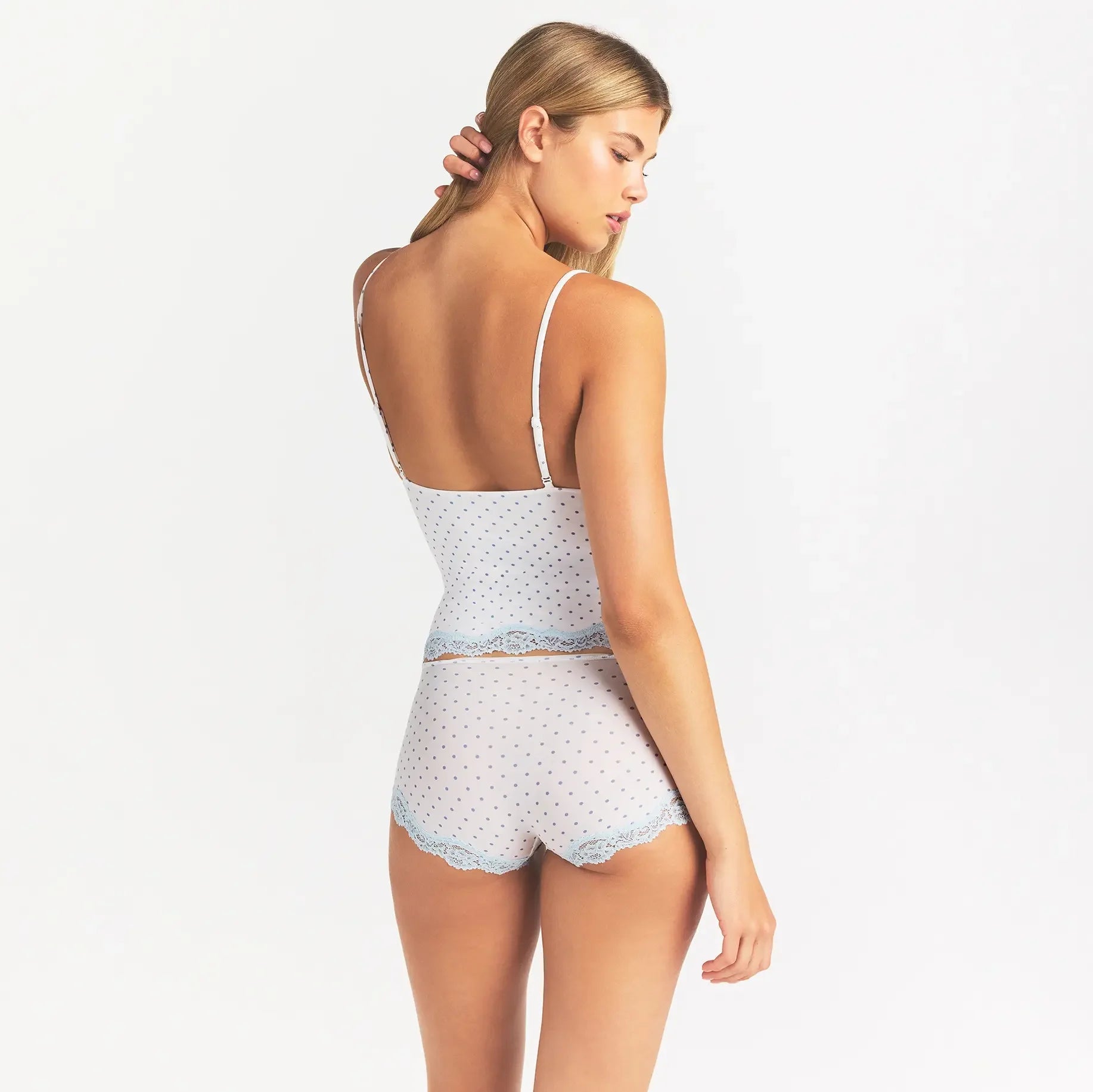 Fits Everybody Lace Triangle Cami and Boy Short Set