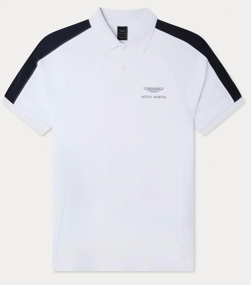 Hackett London Hackett White AMR Panel Detail Cotton Polo Shirt - Size: XS | Shop From The Mirage