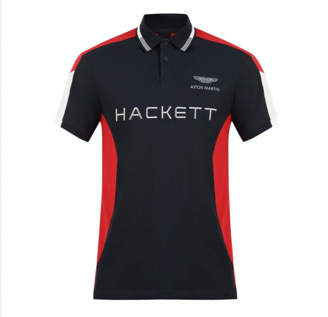 Hackett London Hackett Men Navy Colourblocked Polo - Size: XS | Shop From The Mirage