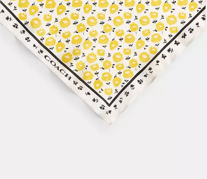 Evelyn Floral Print Silk Triangle Scarf