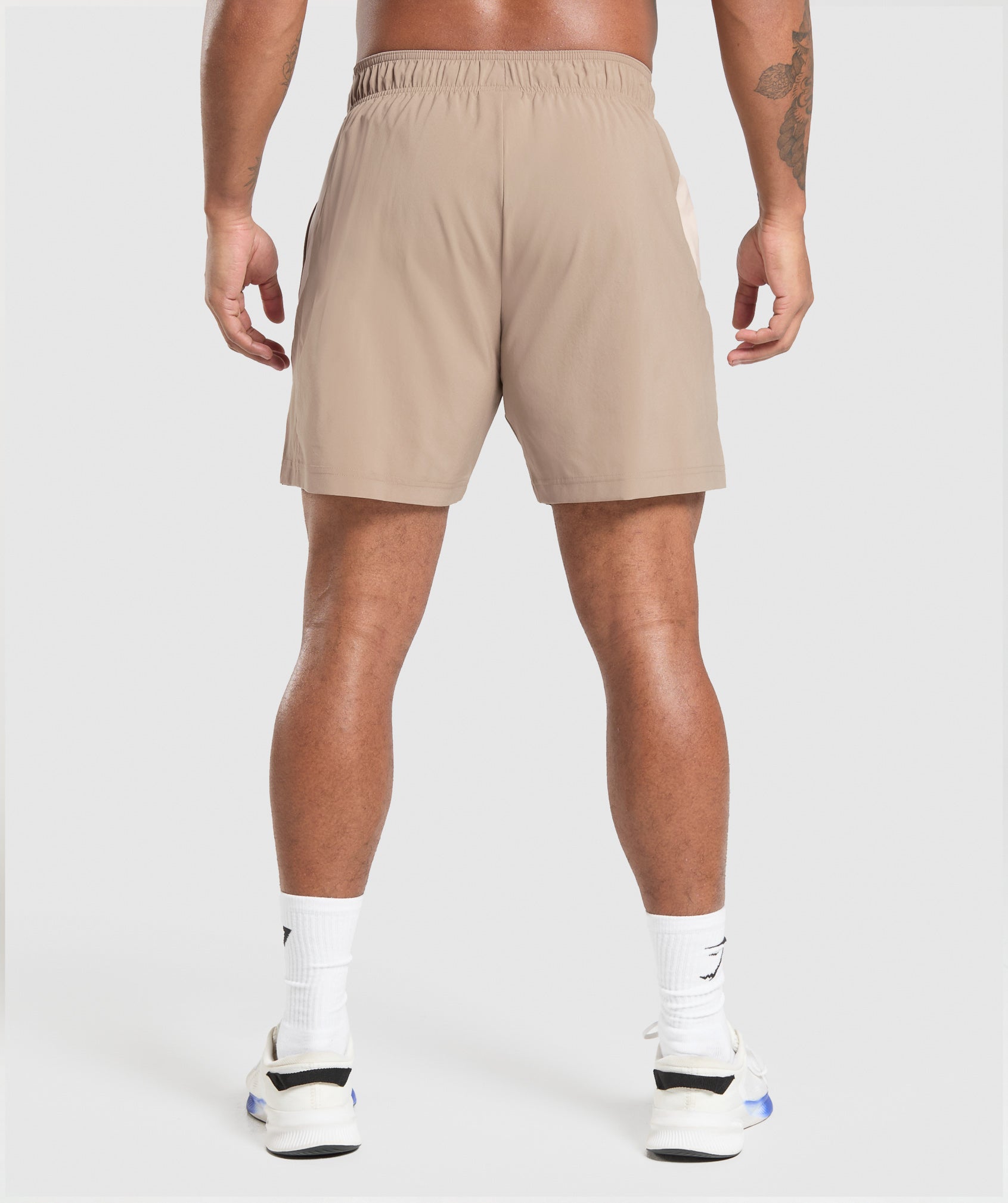 Gymshark Sport Panel 7" Shorts - Cement Brown/Pebble Grey