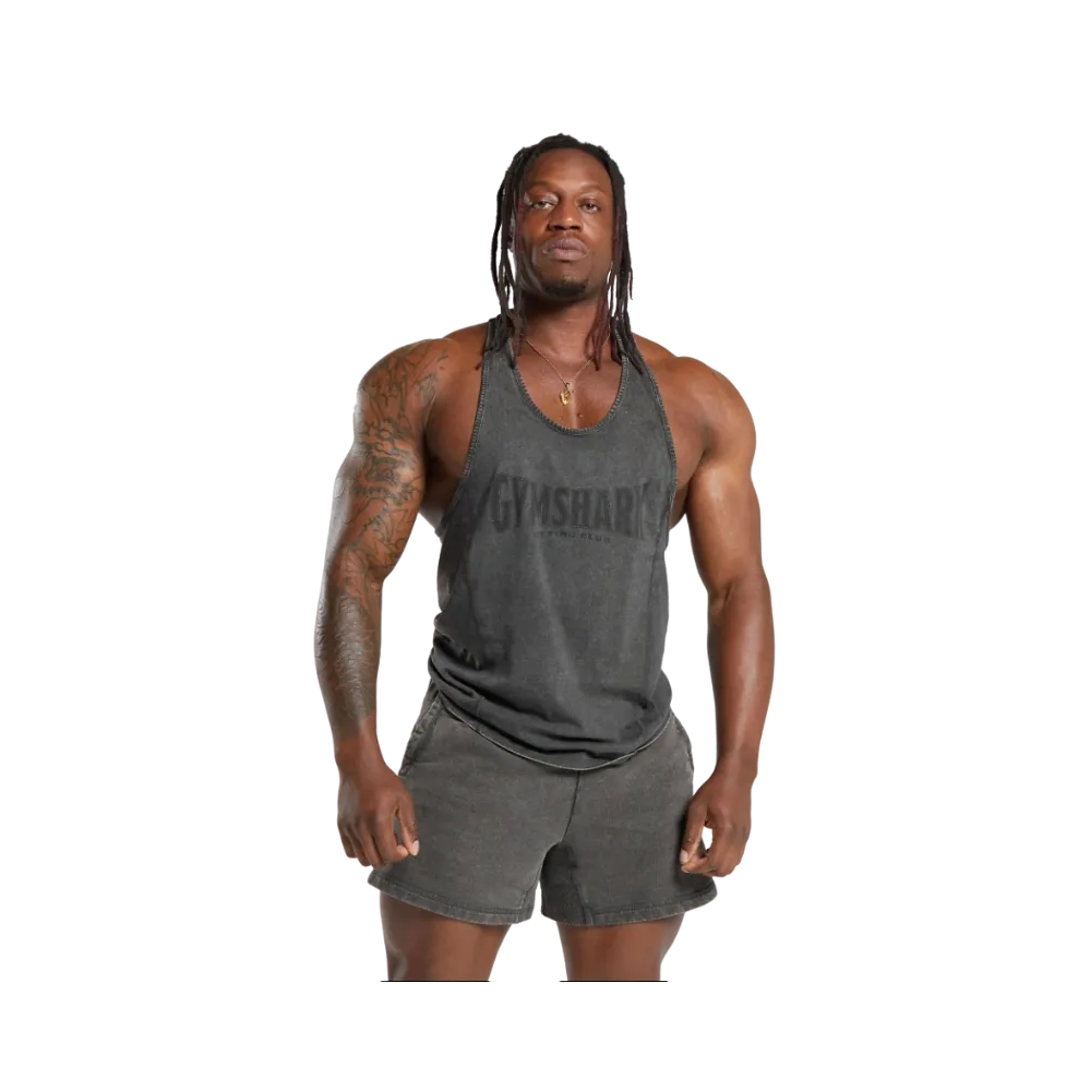 Gymshark Heritage Washed Stringer - Onyx Grey