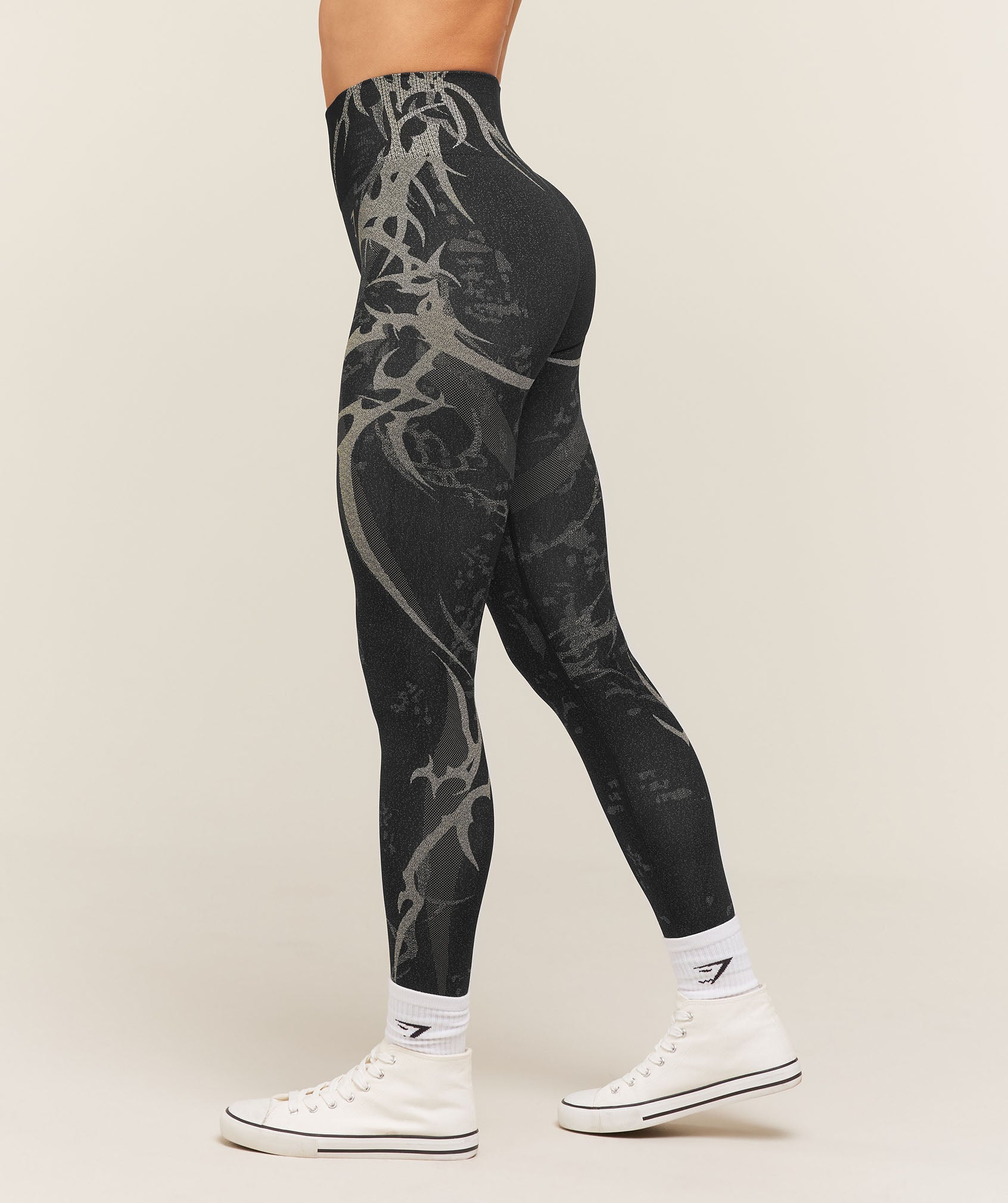 Gymshark Storm Seamless Leggings - Black/Tinted White