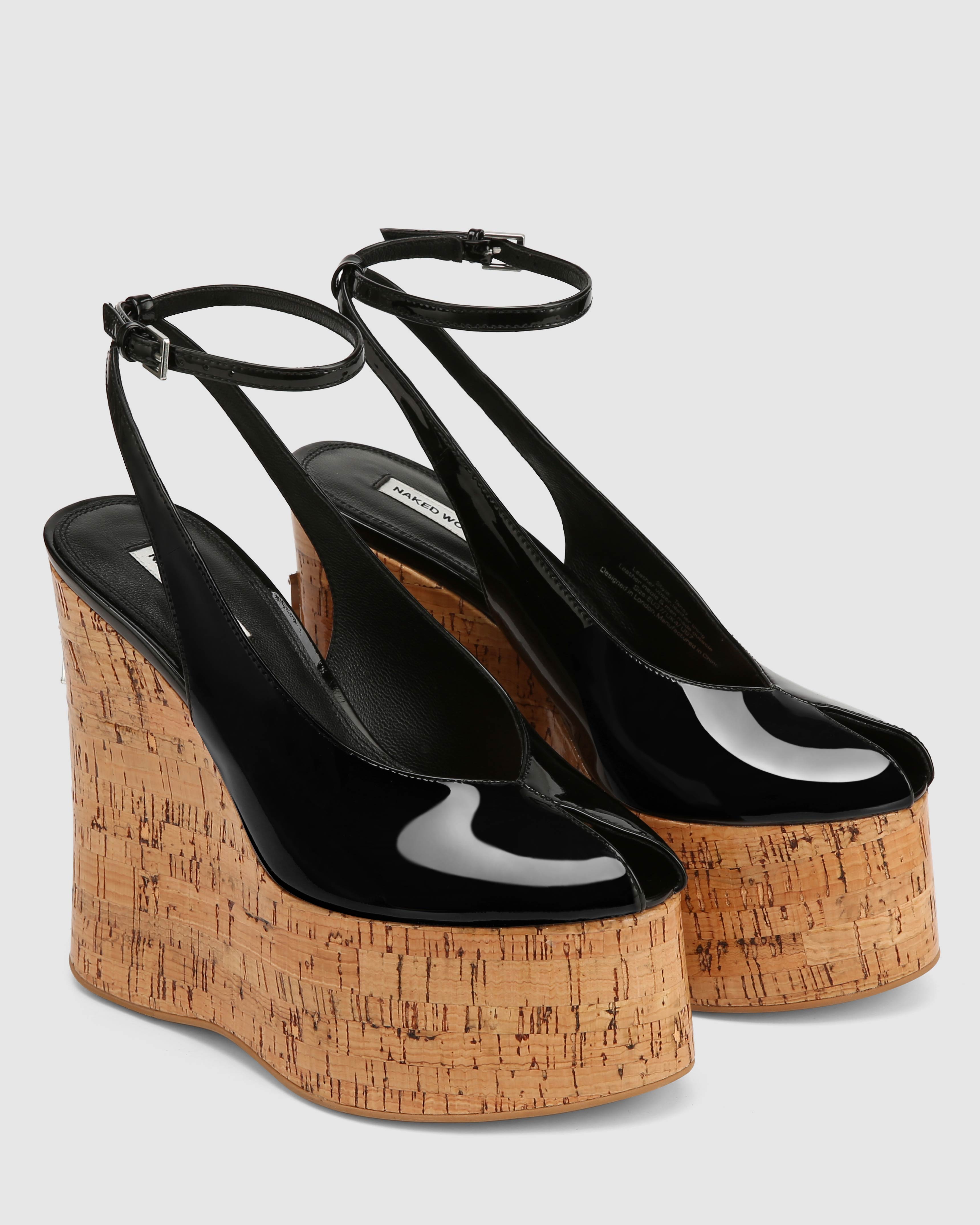 Tansy Black Patent Cork