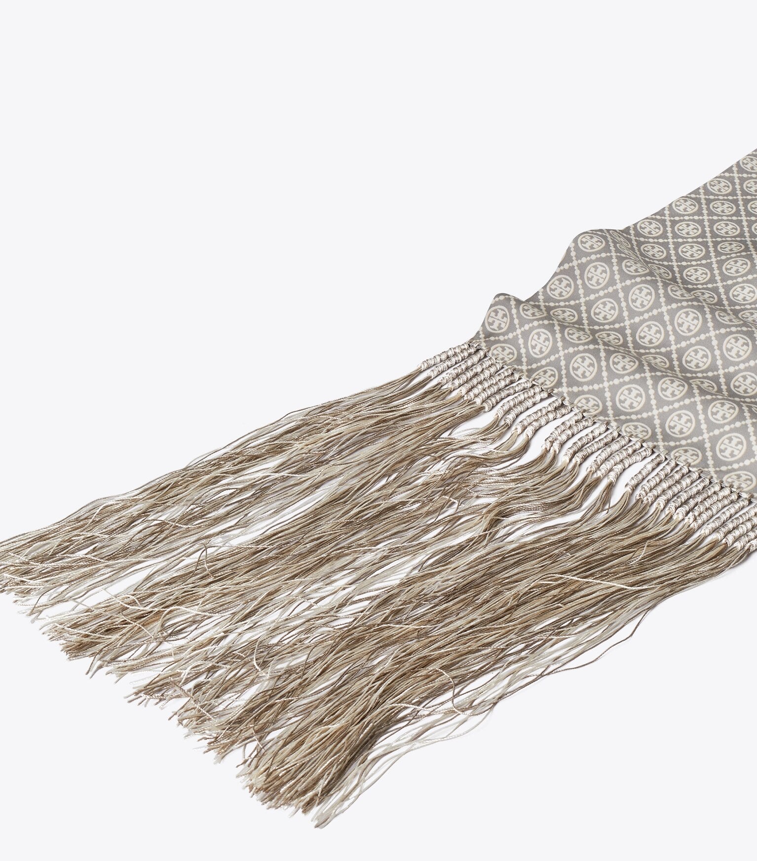 T Monogram Fringed Oblong Scarf