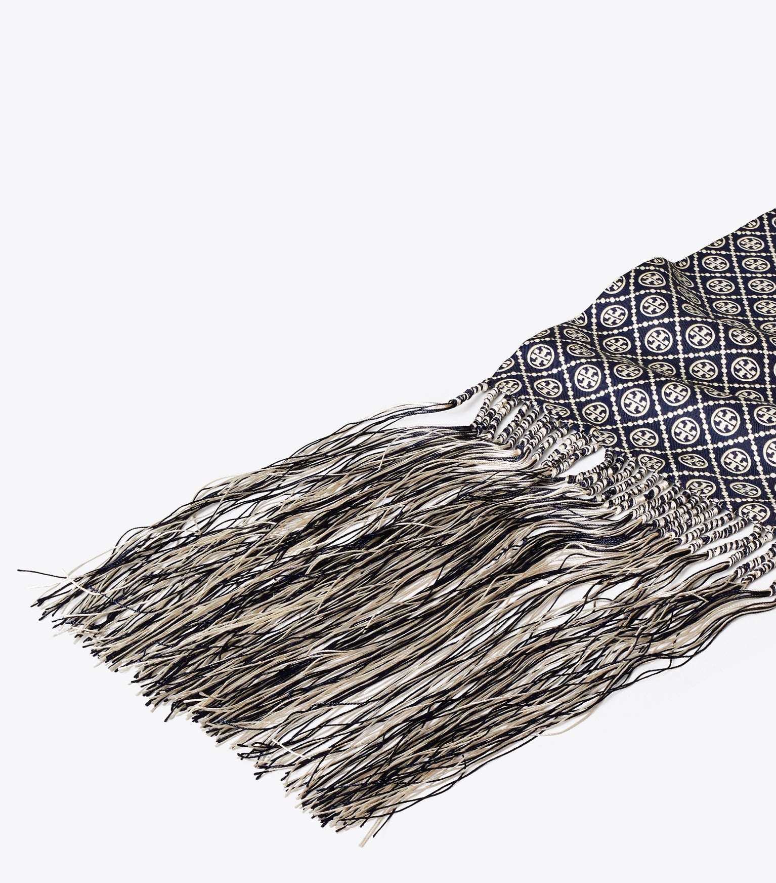 T Monogram Fringed Oblong Scarf
