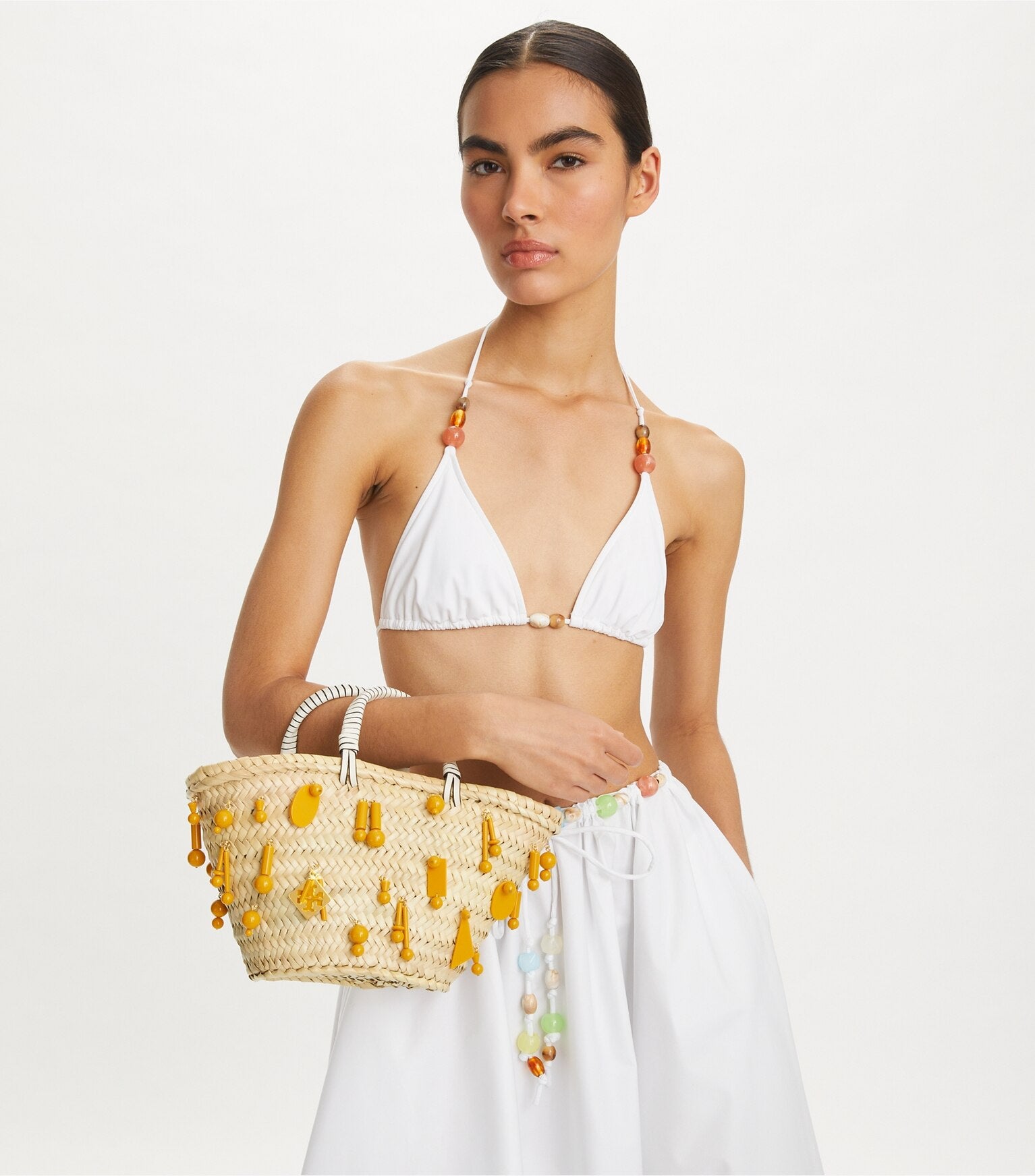 Small Raffia Embroidered Tote