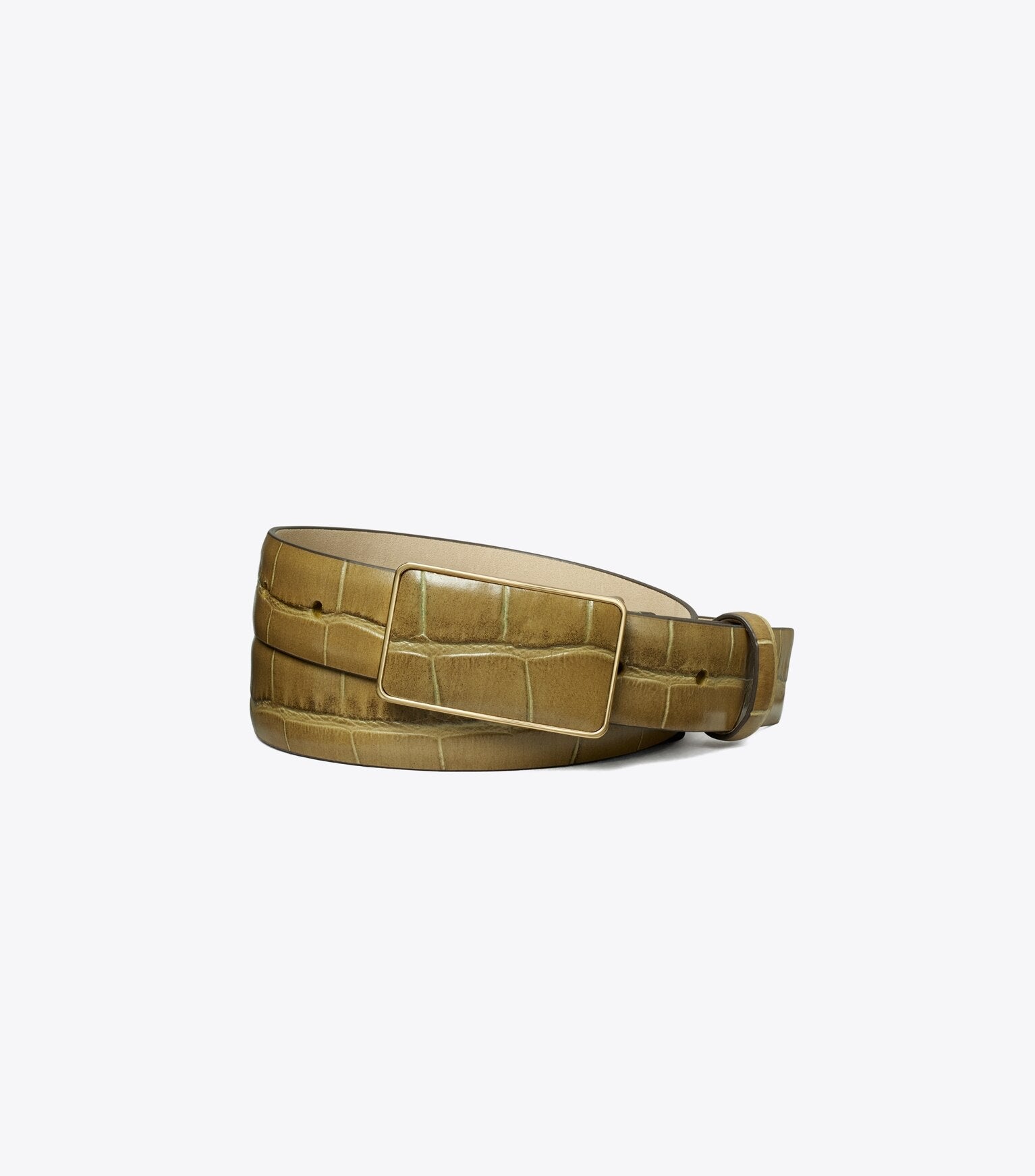 Plate Croc-Embossed Belt