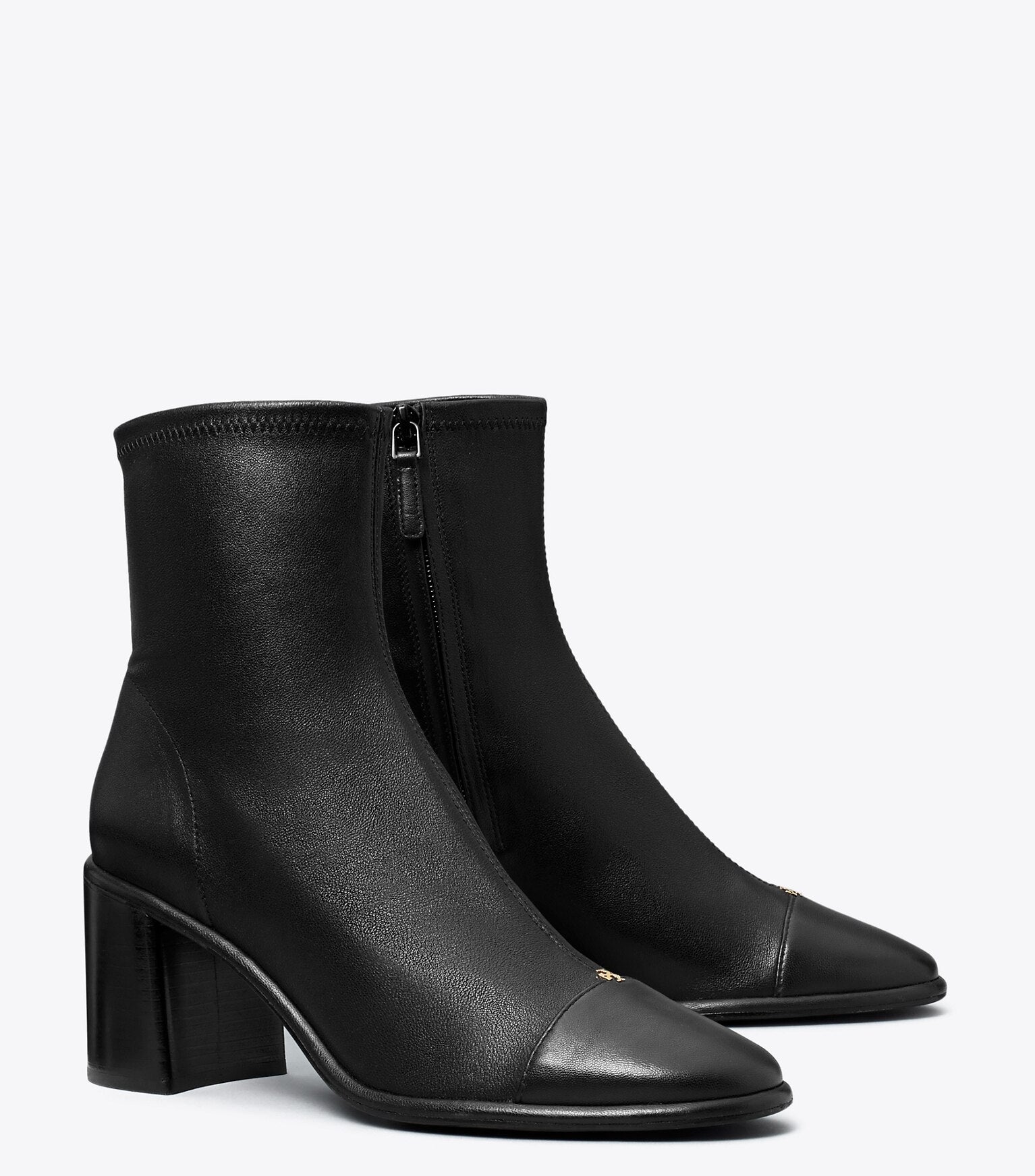 Cap-Toe Heeled Ankle Boot