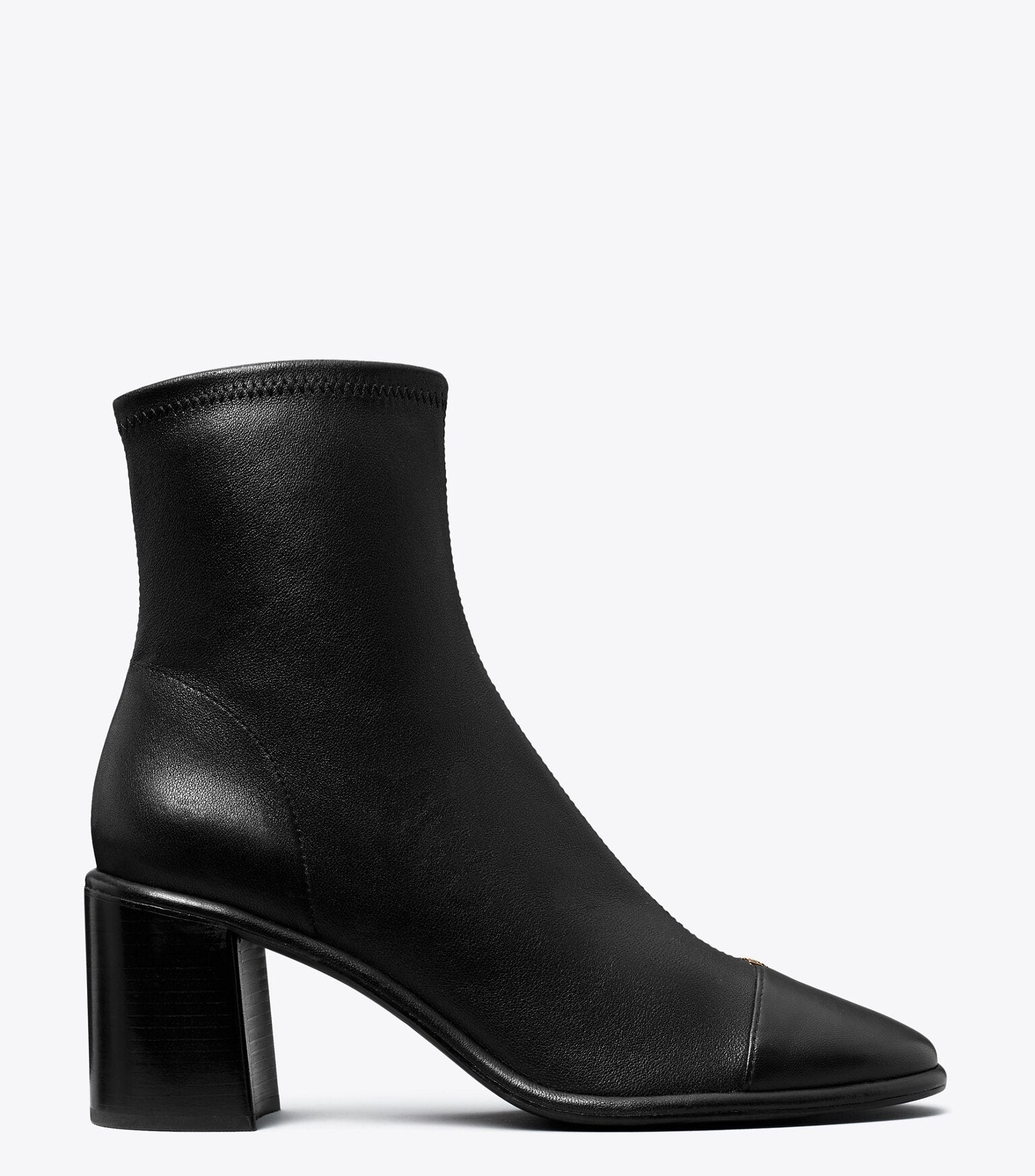 Cap-Toe Heeled Ankle Boot
