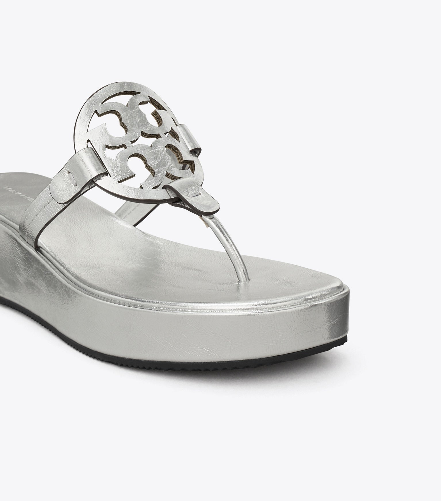 Miller Crinkled Metallic Wedge Sandal