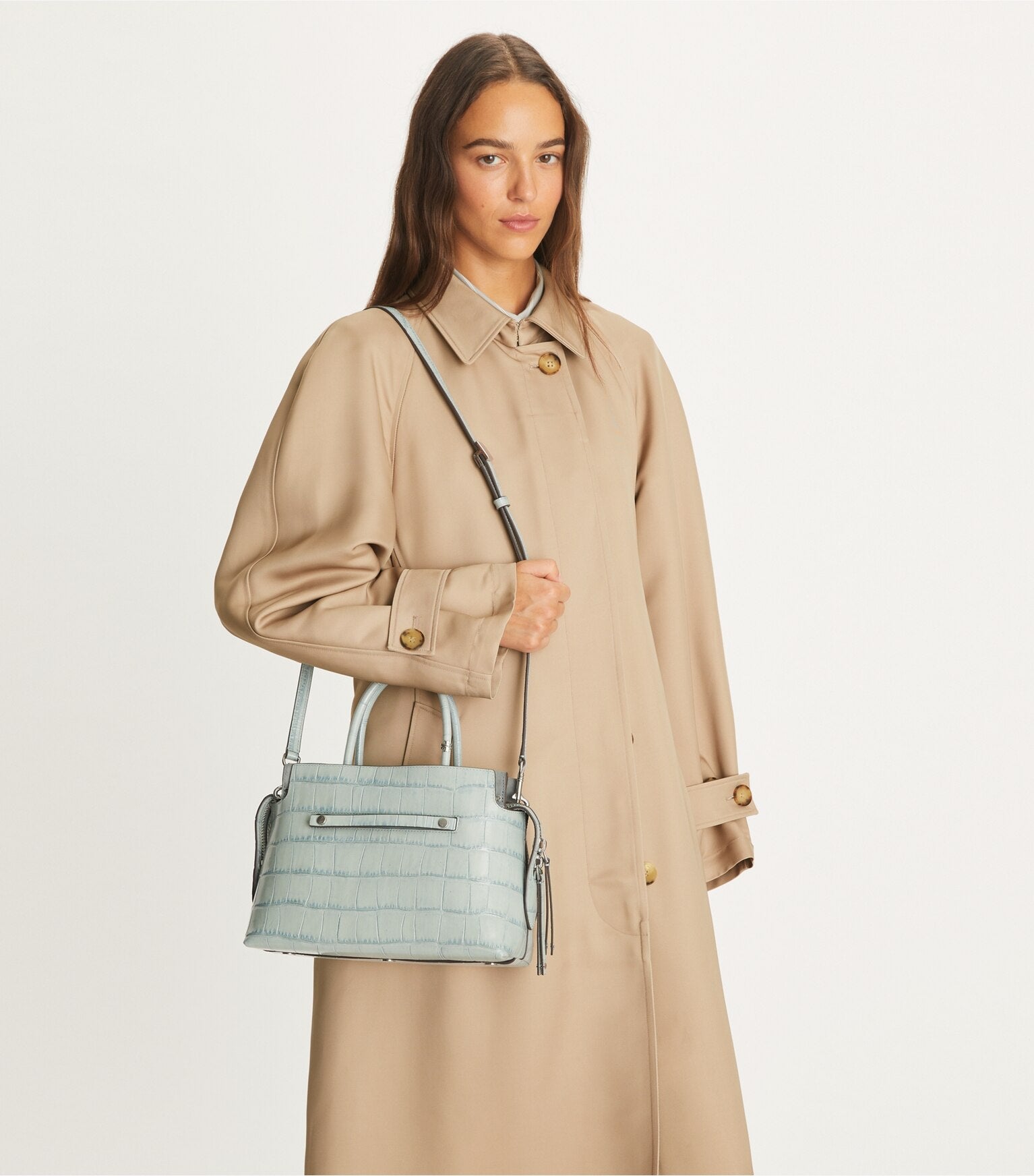 Mercer Croc-Embossed Satchel