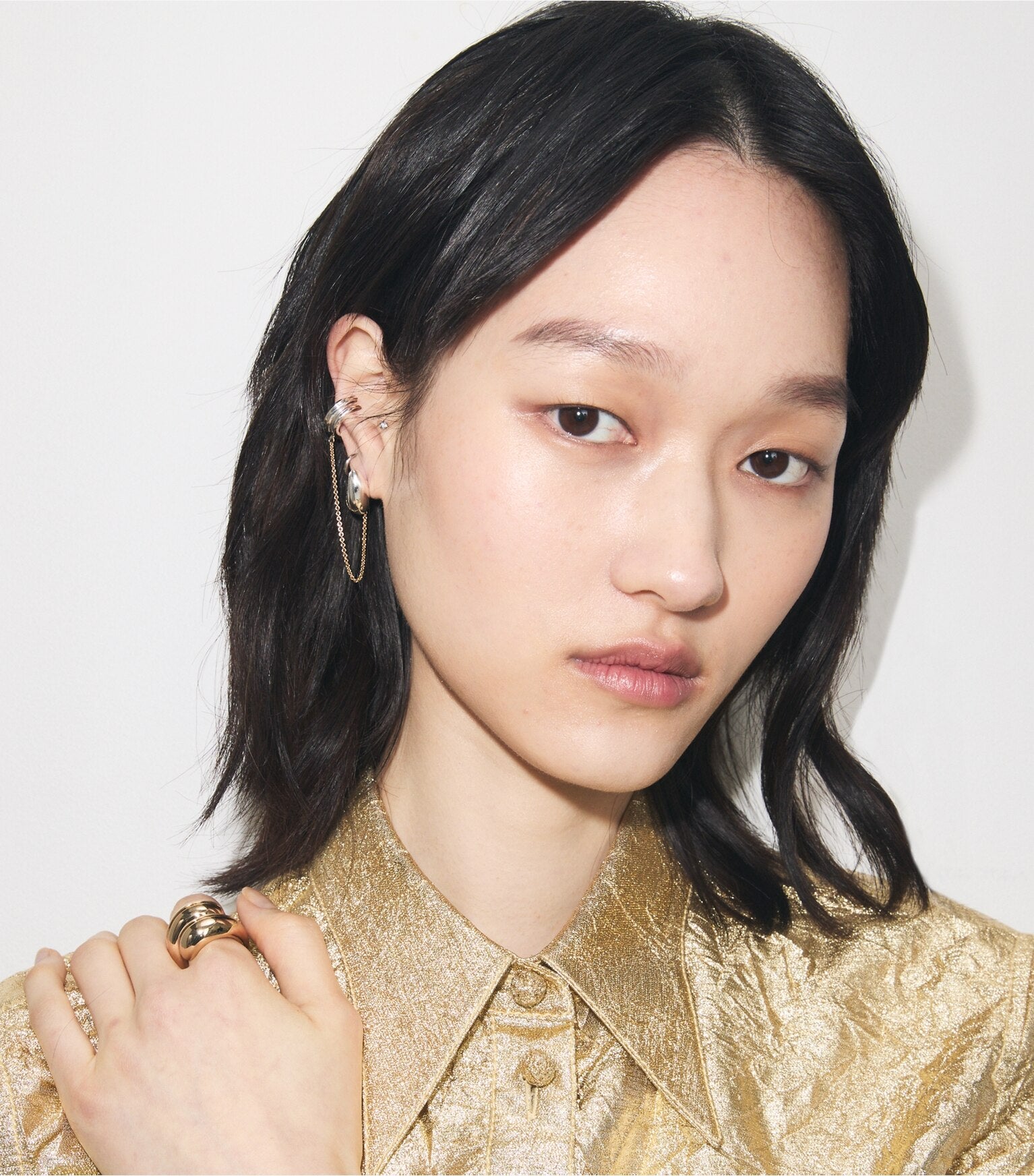 Pierced Chain Ear Cuff
