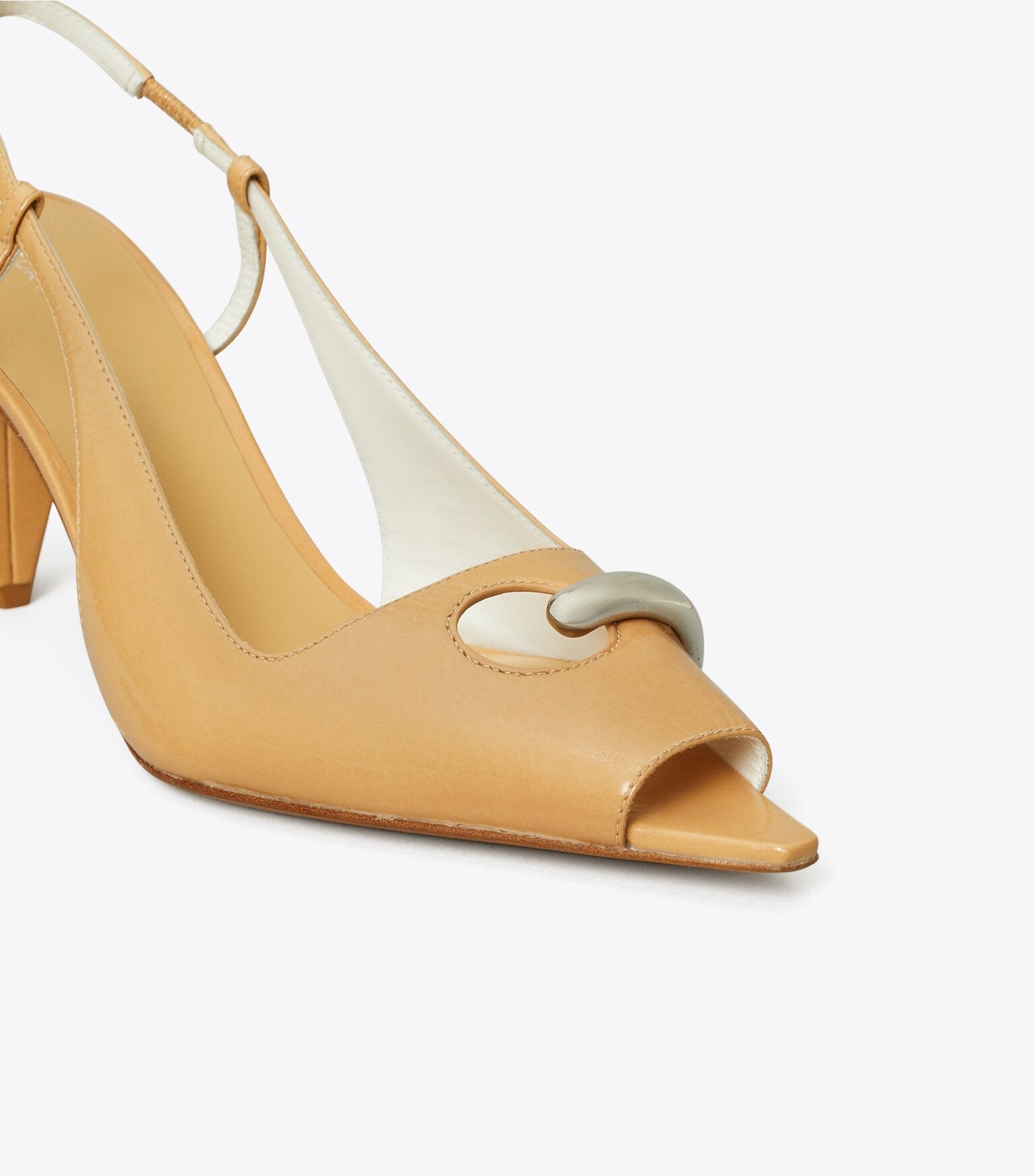 Pierced Peep-Toe Slingback