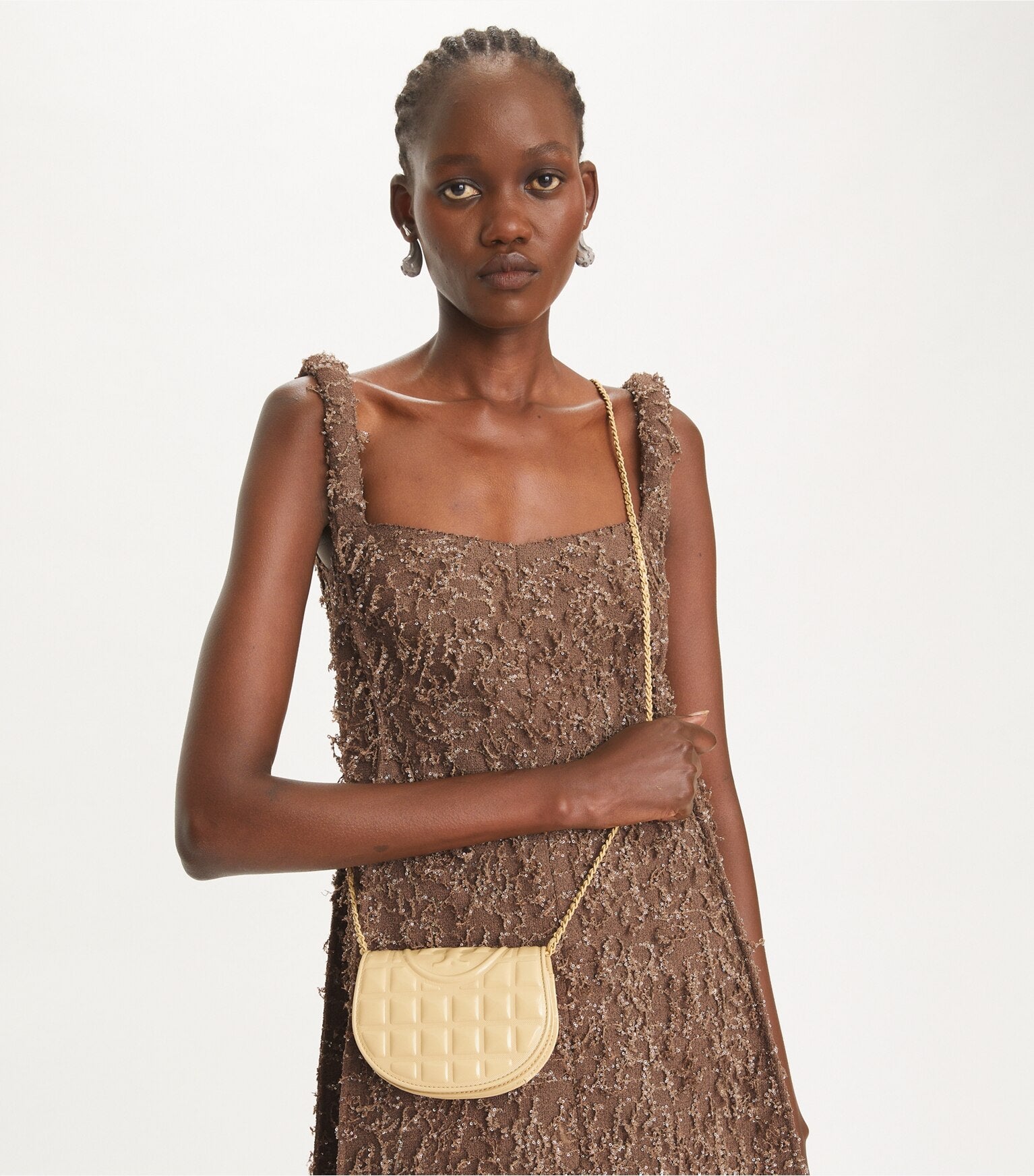 Mini Fleming Patent Square Quilt Crossbody