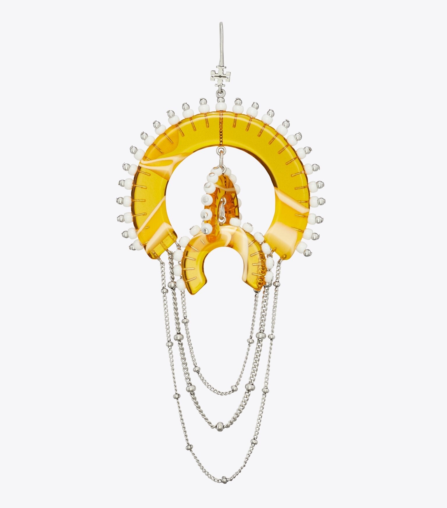 Bead And Resin Chandelier Earrings