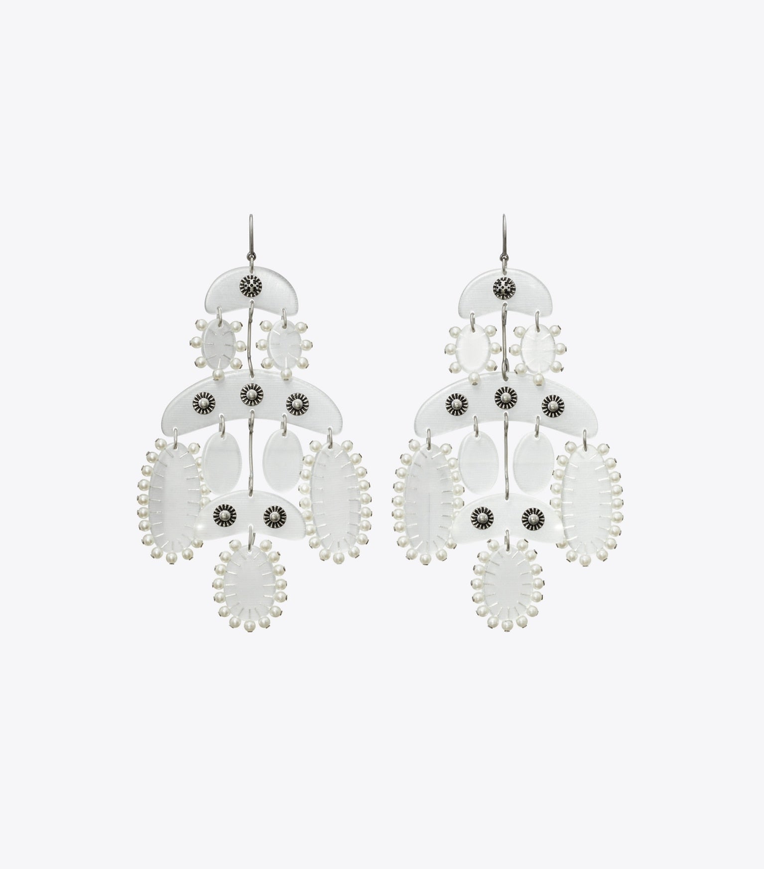 Abstract Beaded Chandelier Earrings