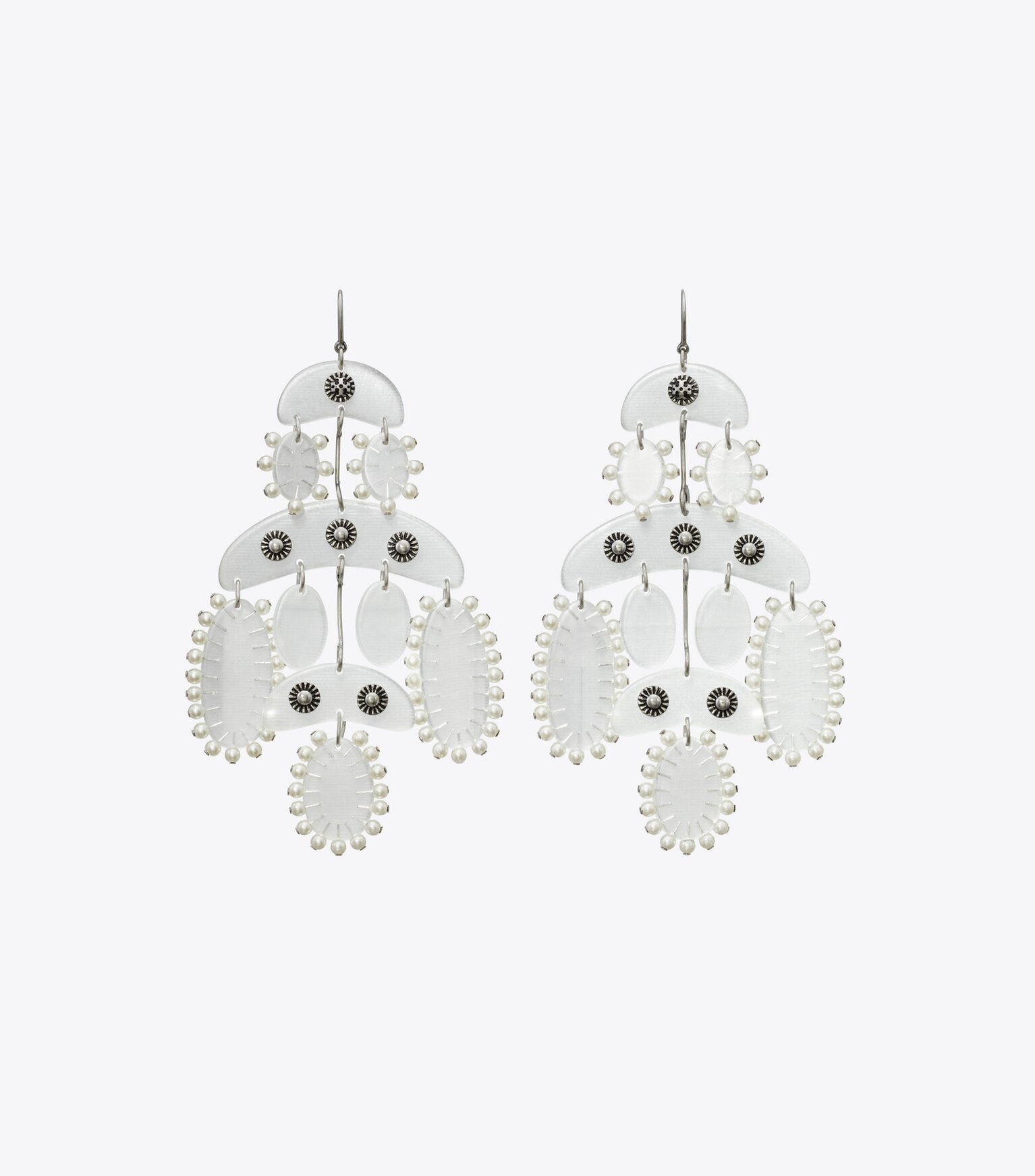 Abstract Beaded Chandelier Earrings