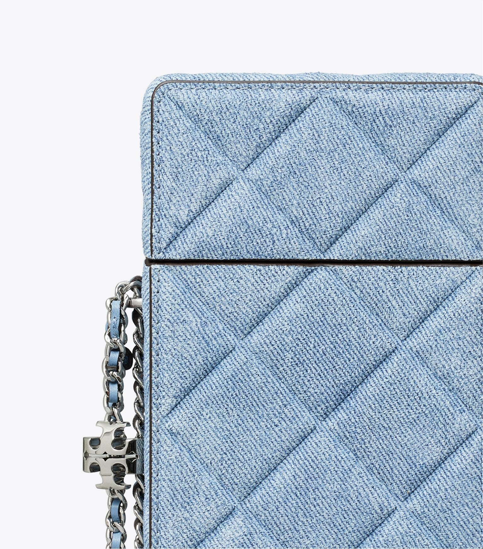 Fleming Denim-Print Suede Phone Crossbody