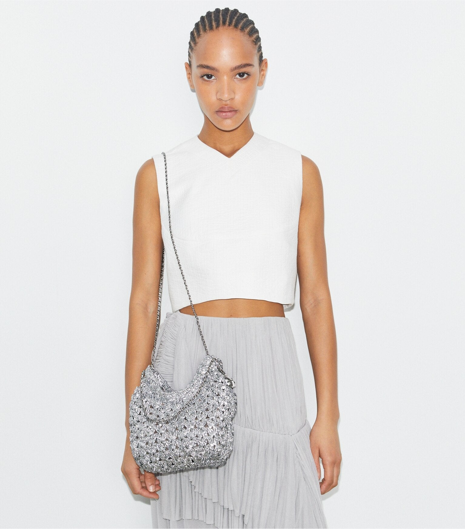Mini Fleming Woven Hobo Bag
