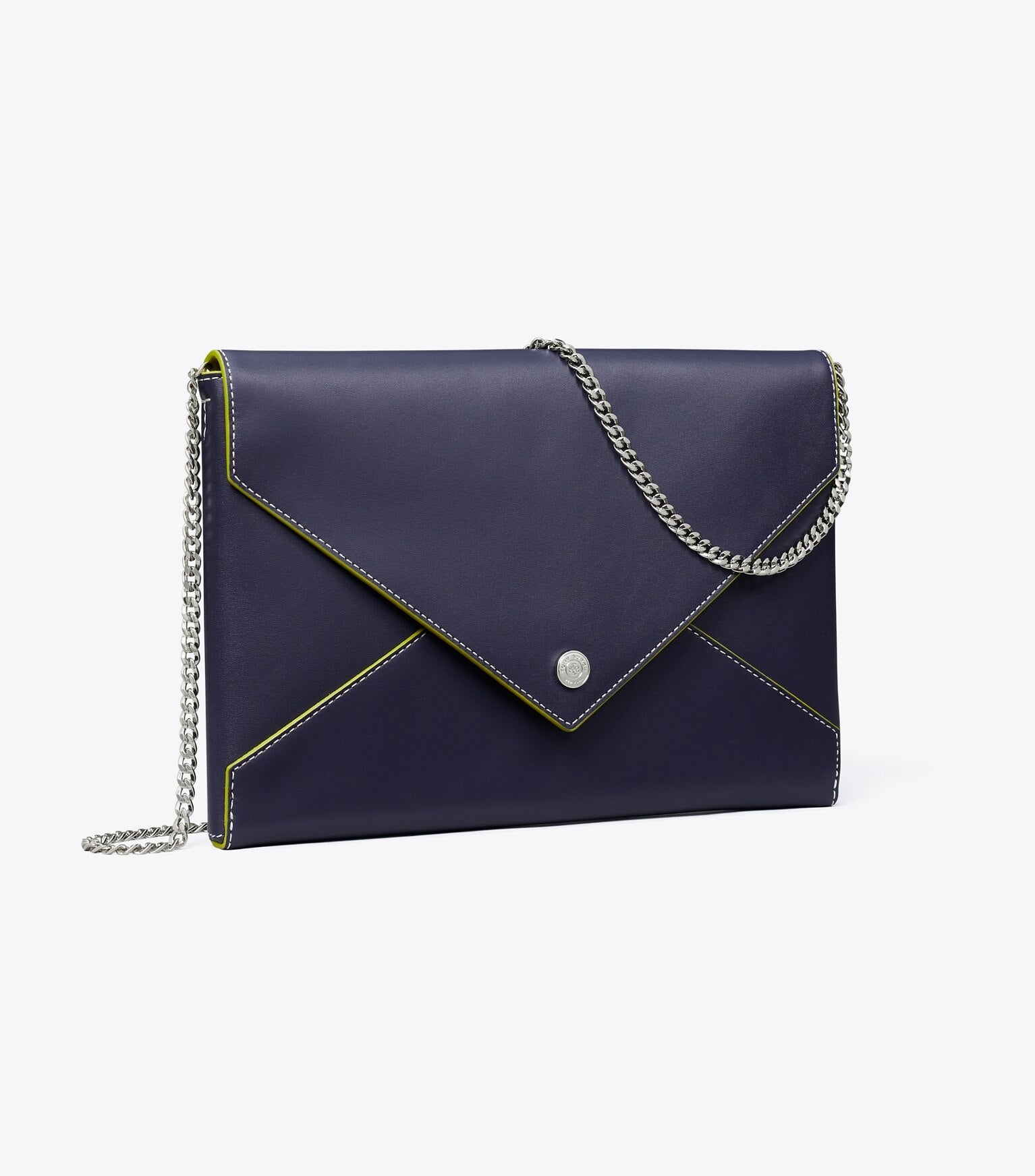 Smooth Leather Envelope Chain Pouch