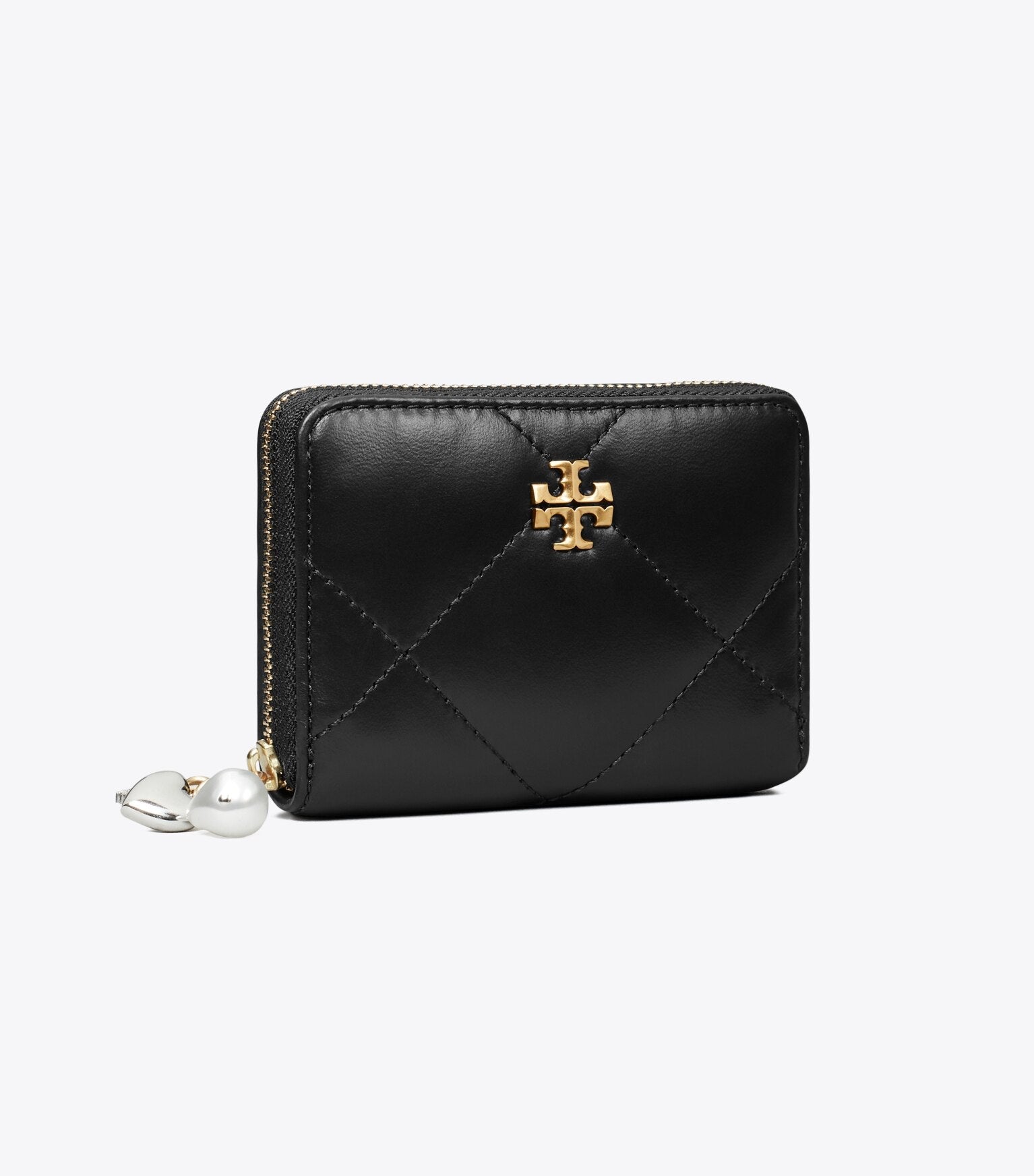 Small Kira Diamond Quilt Charm Zip Wallet
