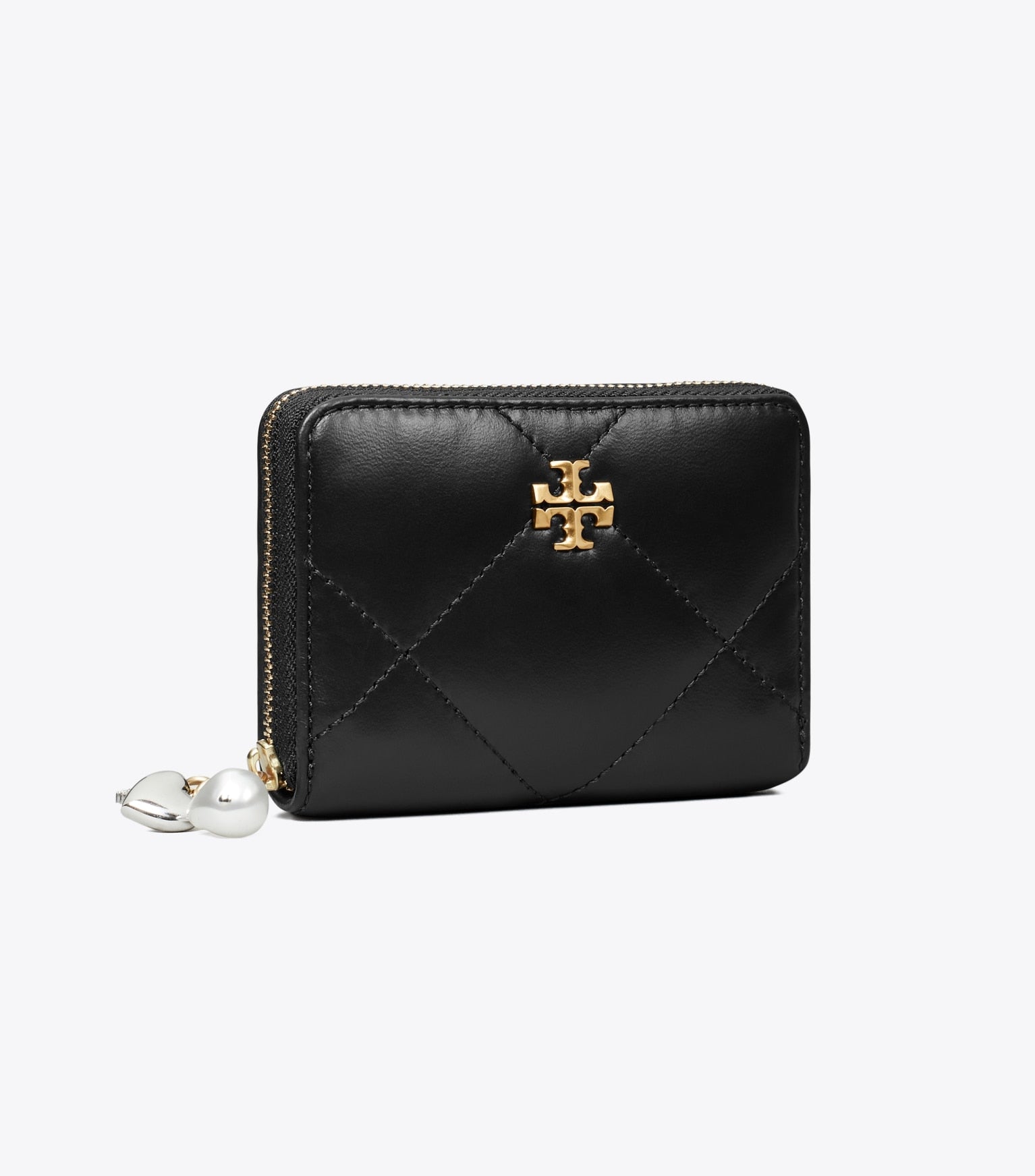 Small Kira Diamond Quilt Charm Zip Wallet