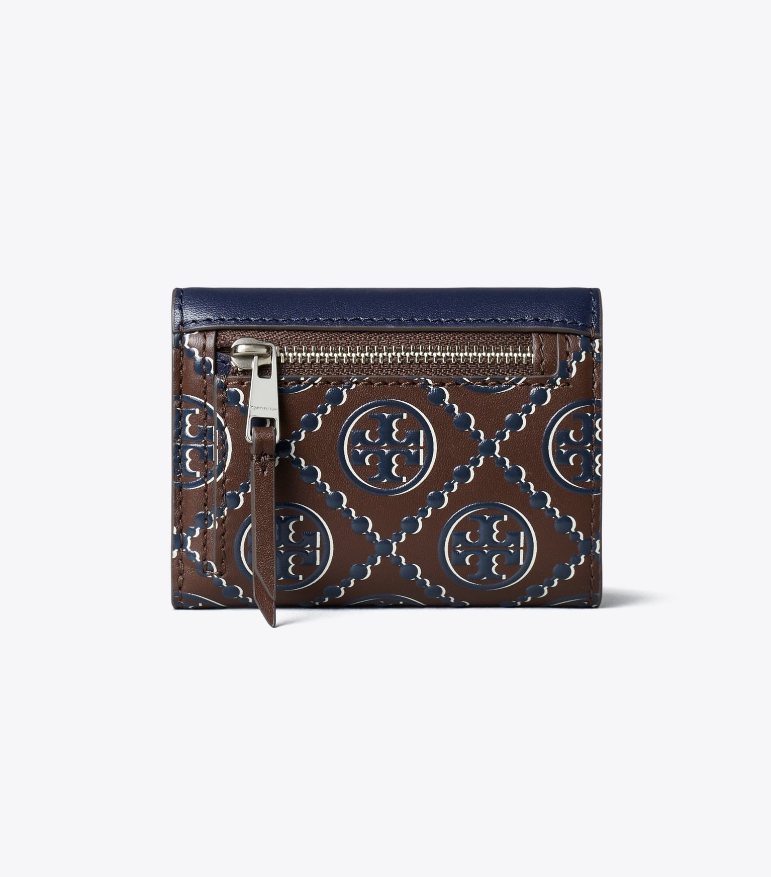 T Monogram Contrast Embossed Small Envelope Wallet