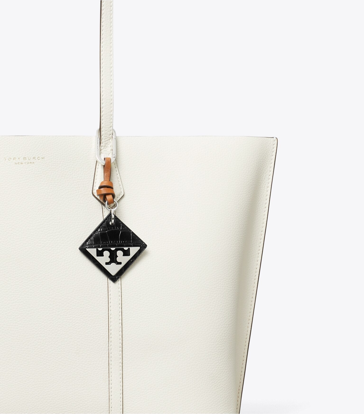 Hidden Logo Croc-Embossed Key Charm