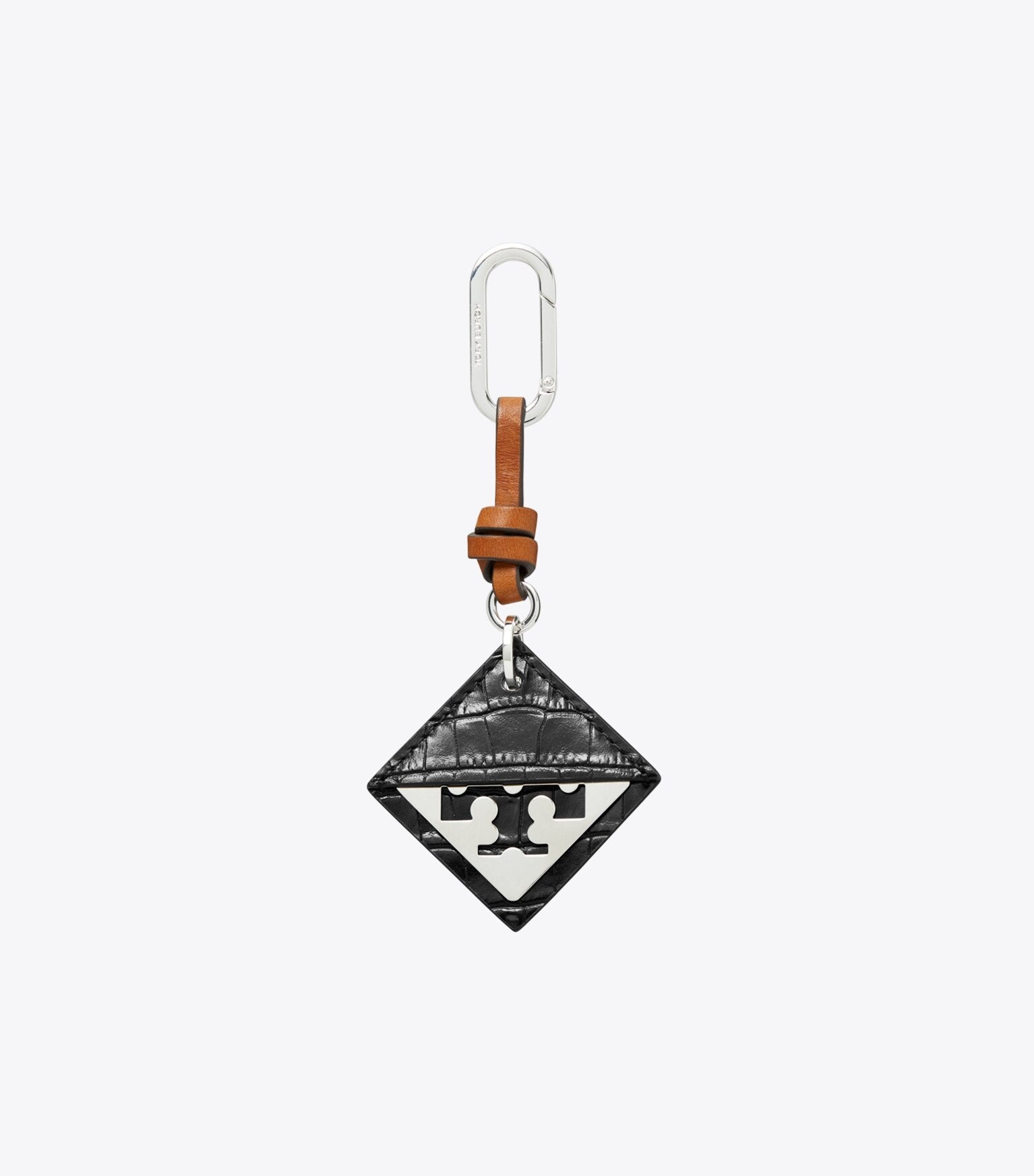 Hidden Logo Croc-Embossed Key Charm
