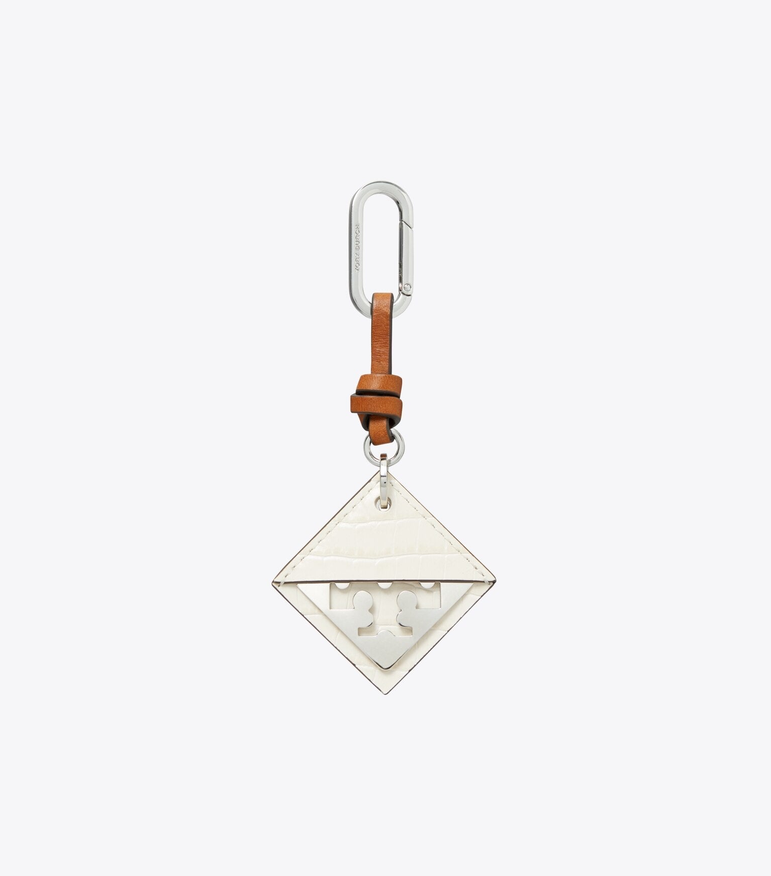 Hidden Logo Croc-Embossed Key Charm