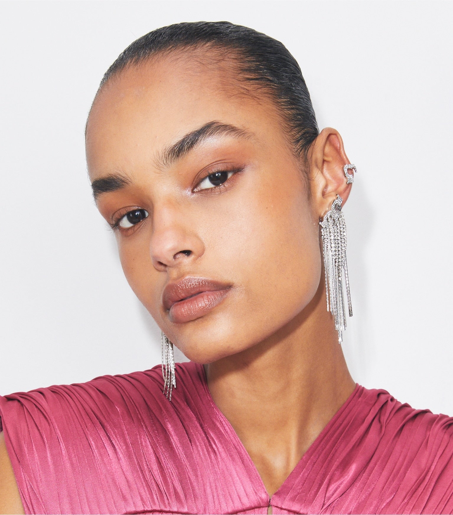Runway Pavé Serif T Clip-On Earrings