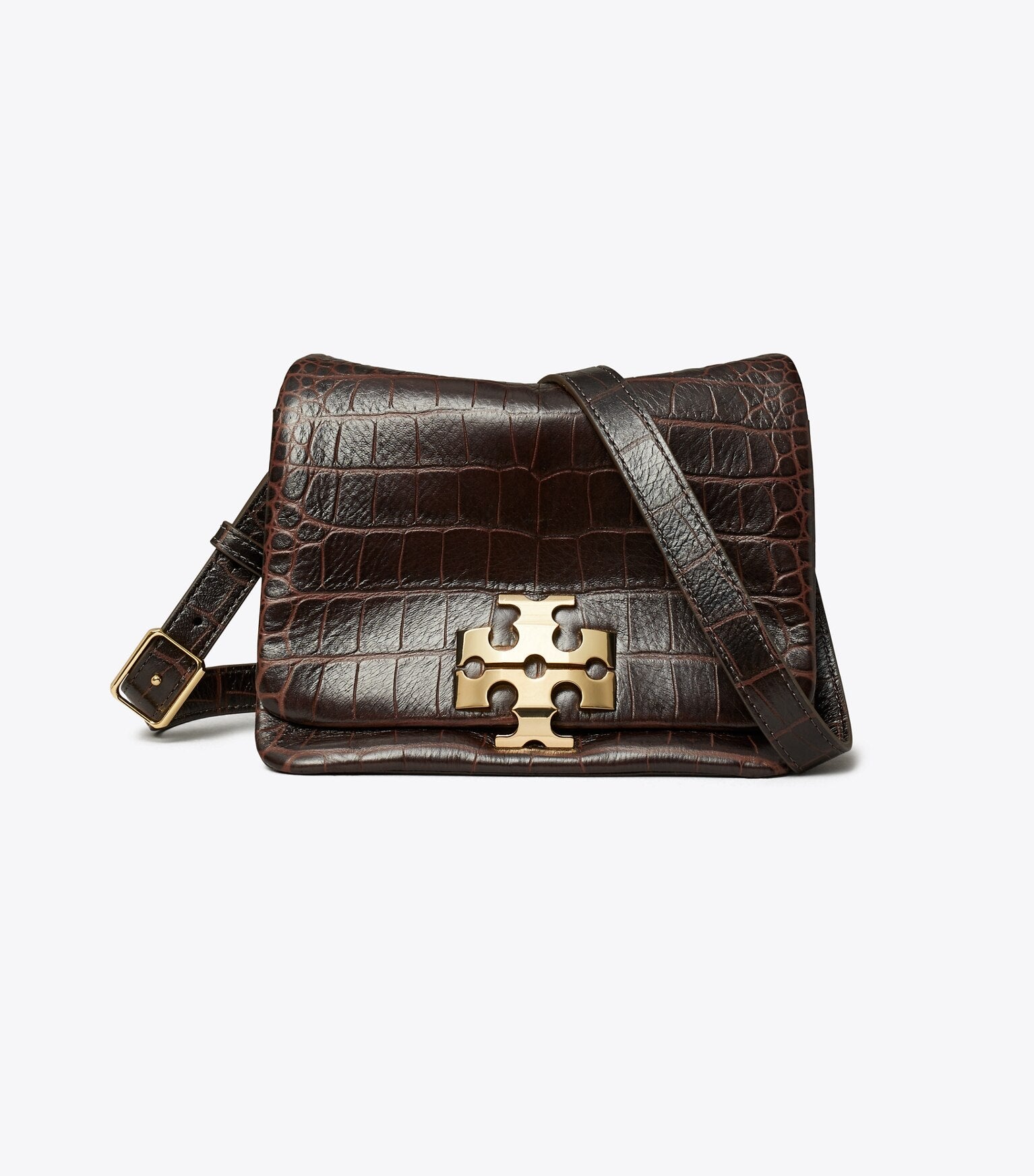 Charlie Runway Croc-Embossed Shoulder Bag