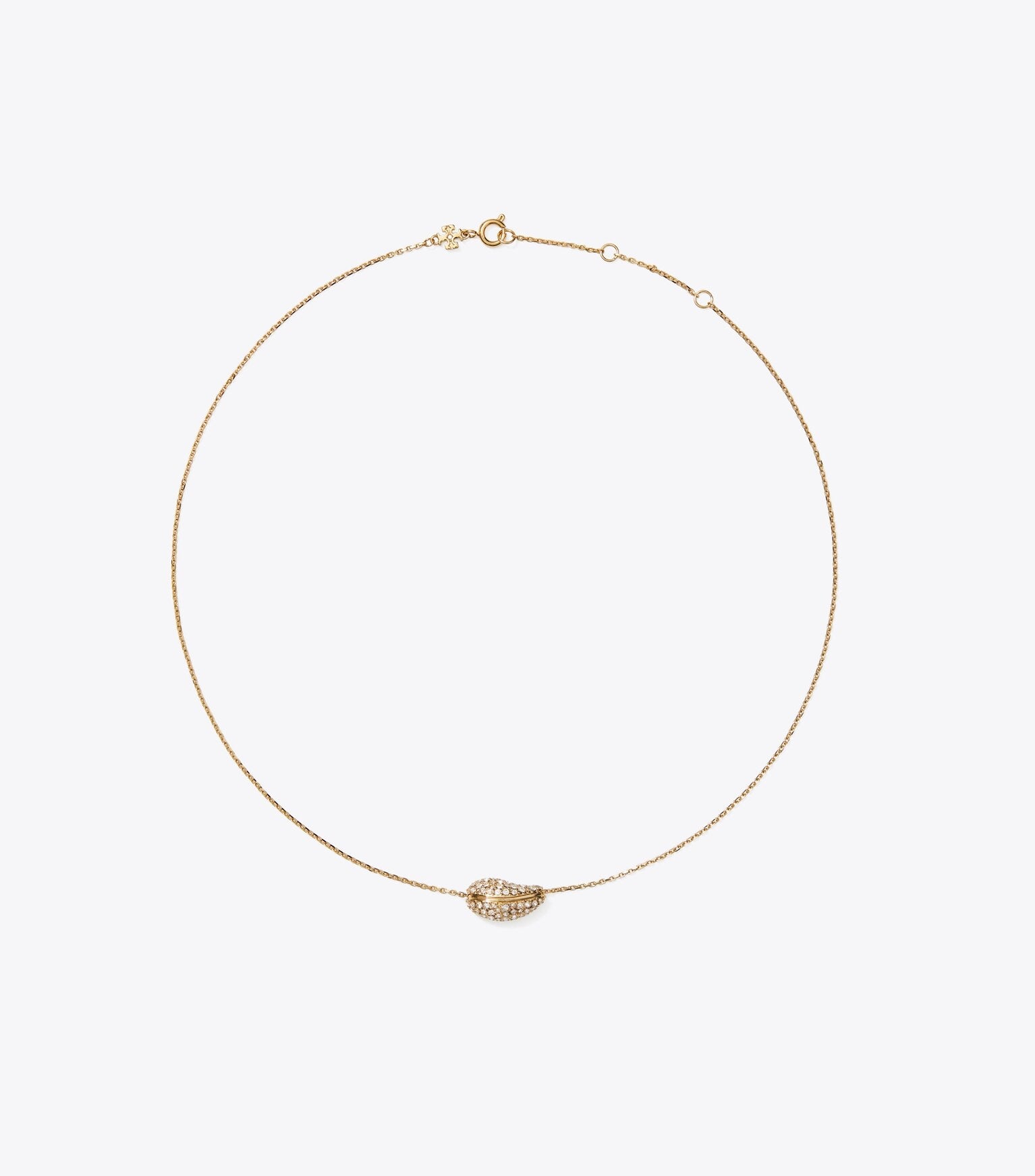 Pierced Pavé Pendant Necklace