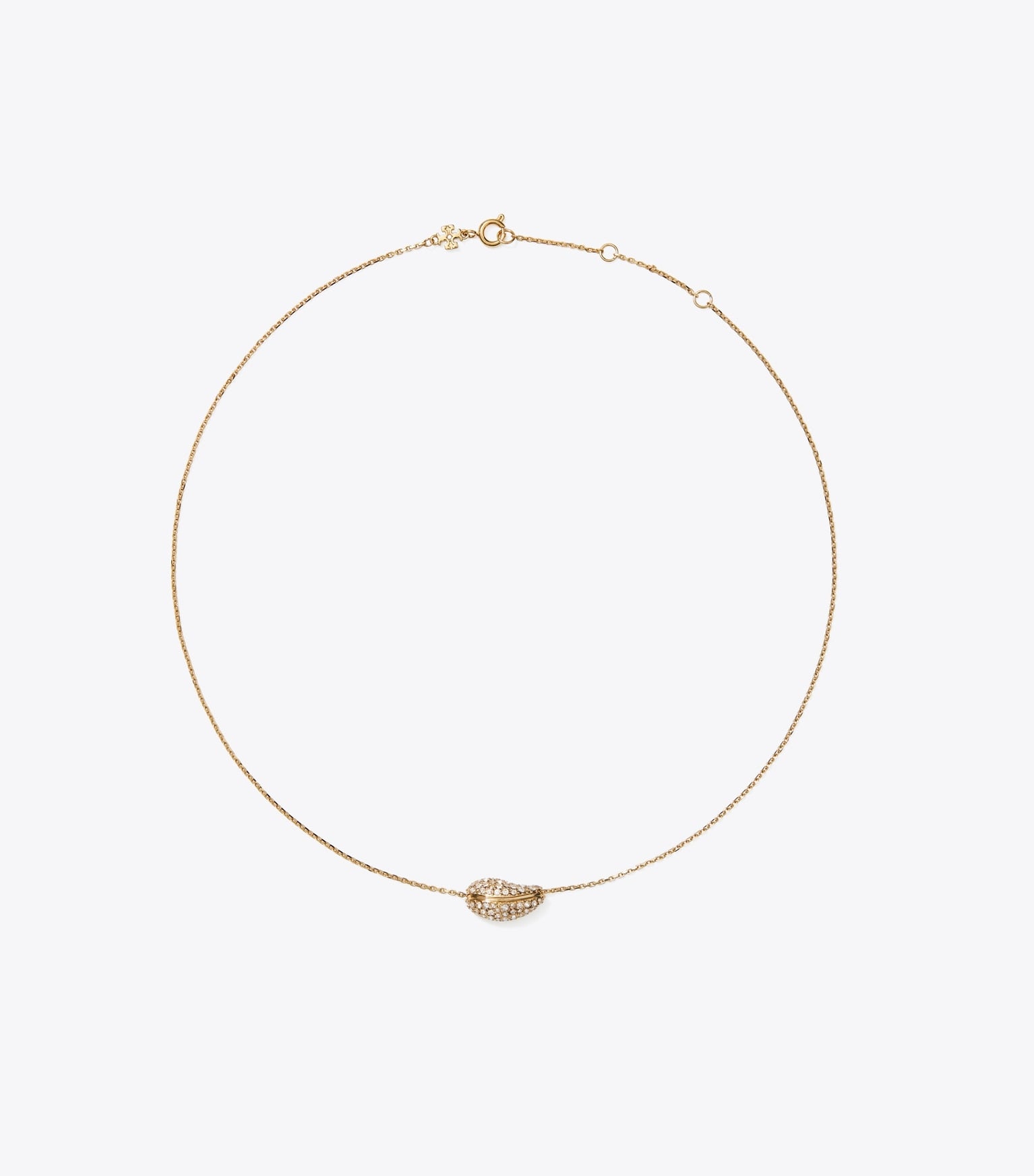 Pierced Pavé Pendant Necklace
