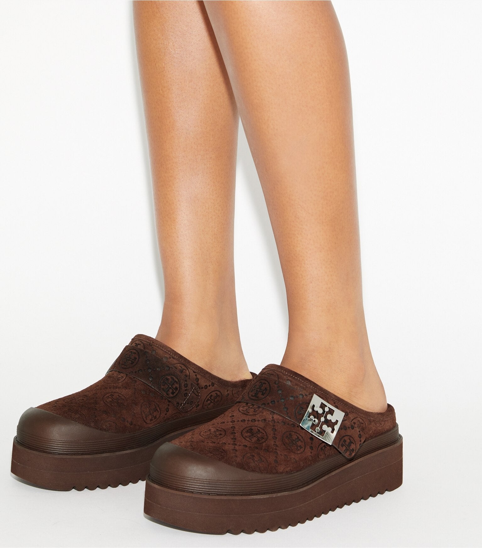 T Monogram Mellow Shearling Platform Mule