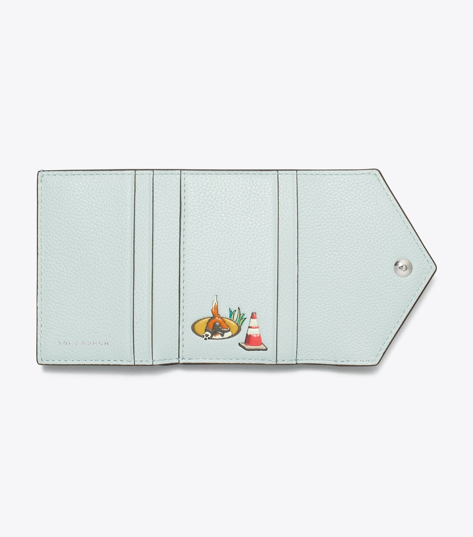 T Monogram Pebbled Small Envelope Wallet