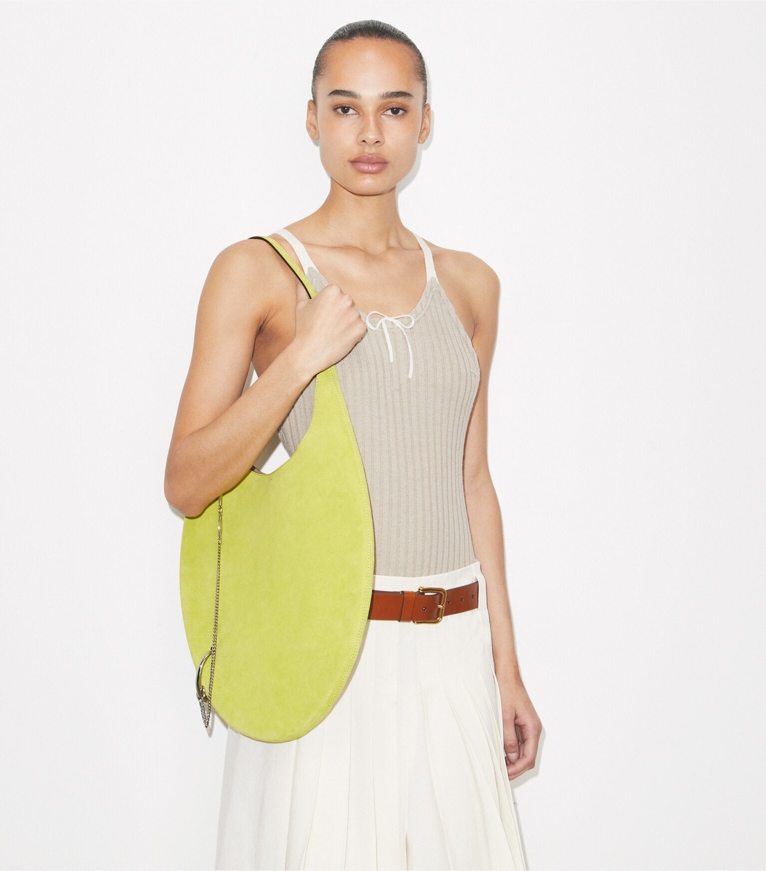 Pierced Soft Suede Bag