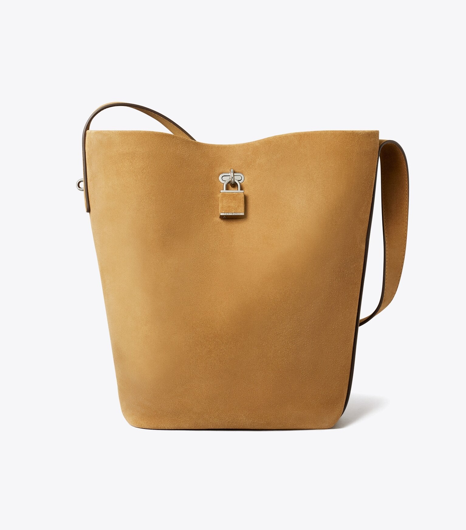 Lock Slim Suede Bucket Bag