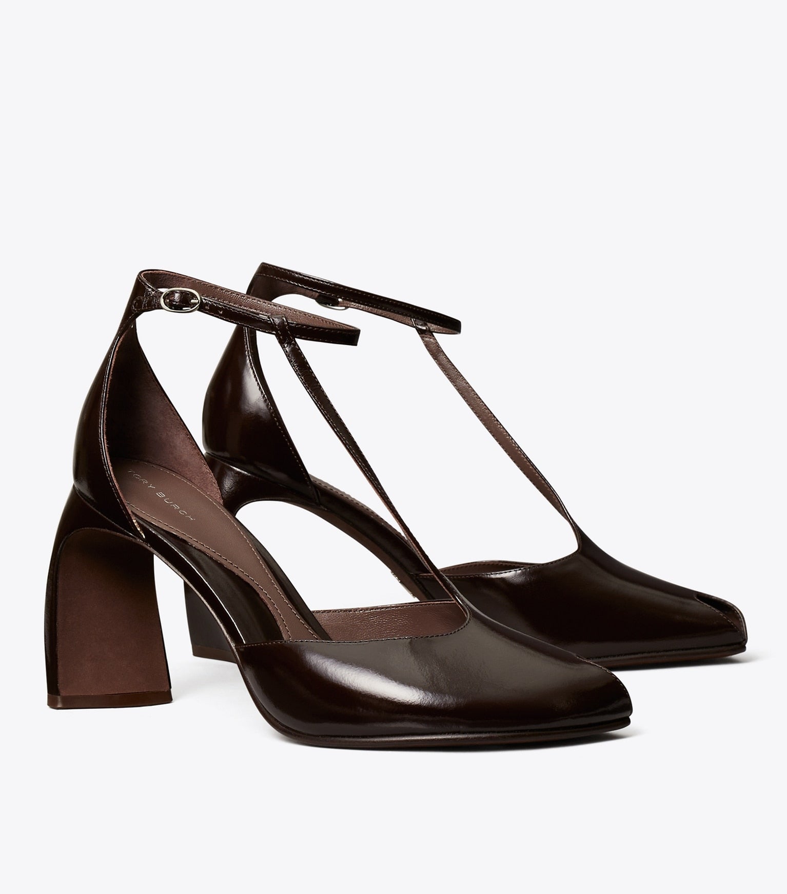 Peep-Toe T-Strap Heeled Sandal