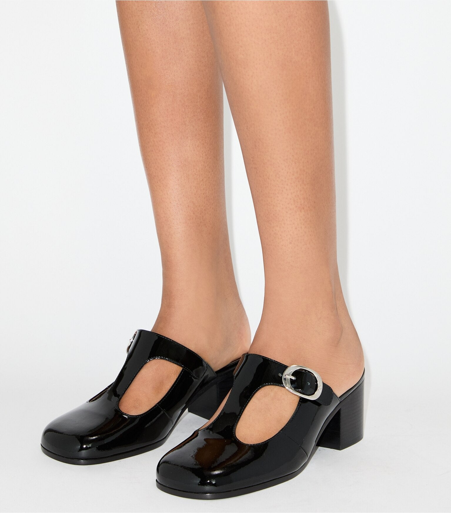 Violet T-Strap Heeled Mule