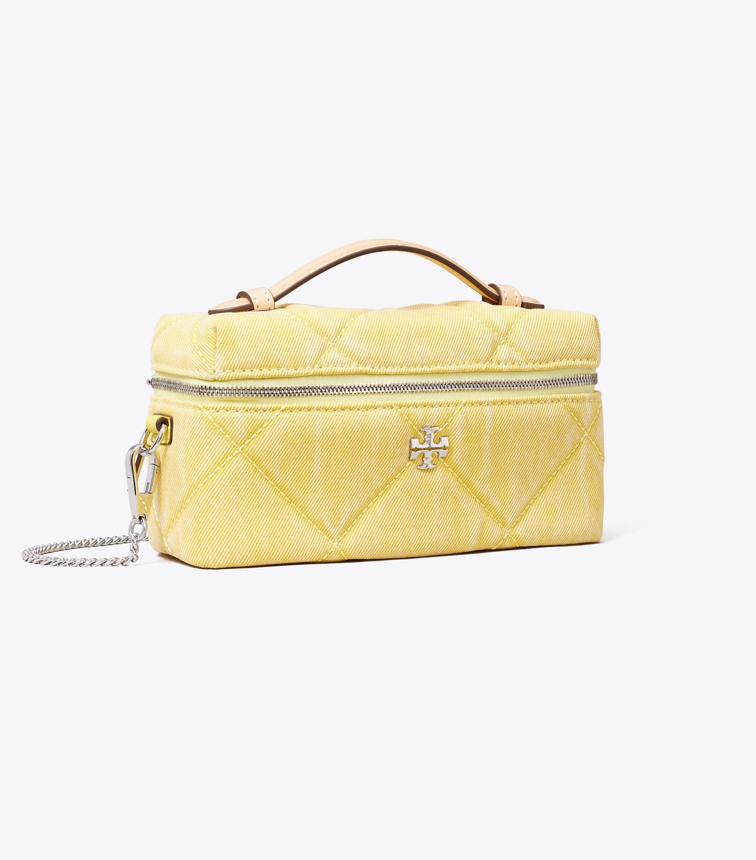 Kira Diamond Quilt Denim Vanity Case