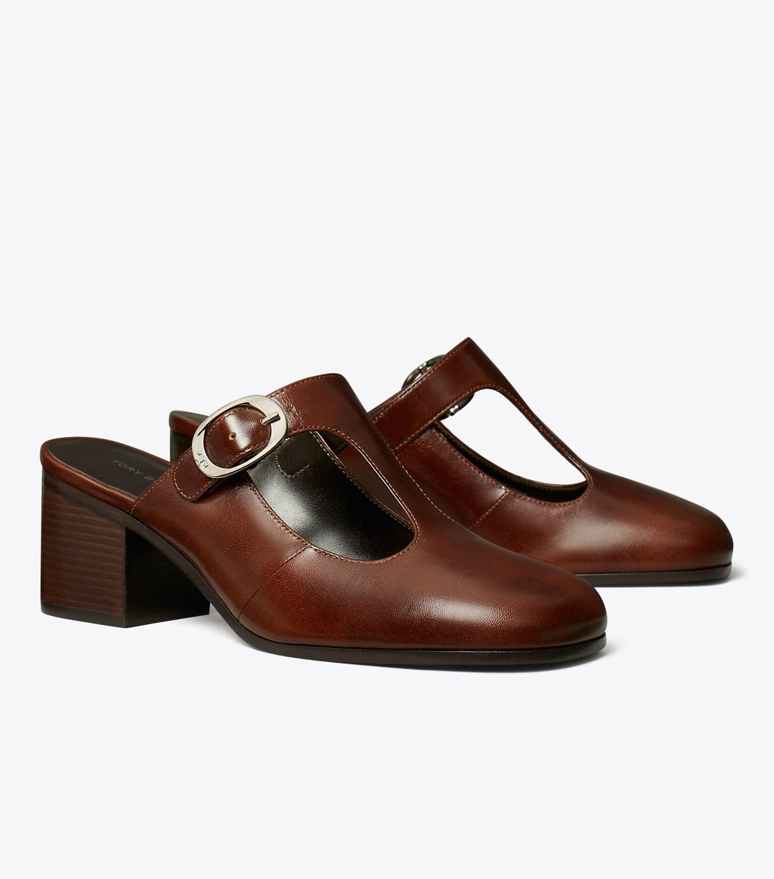 Violet T-Strap Heeled Mule