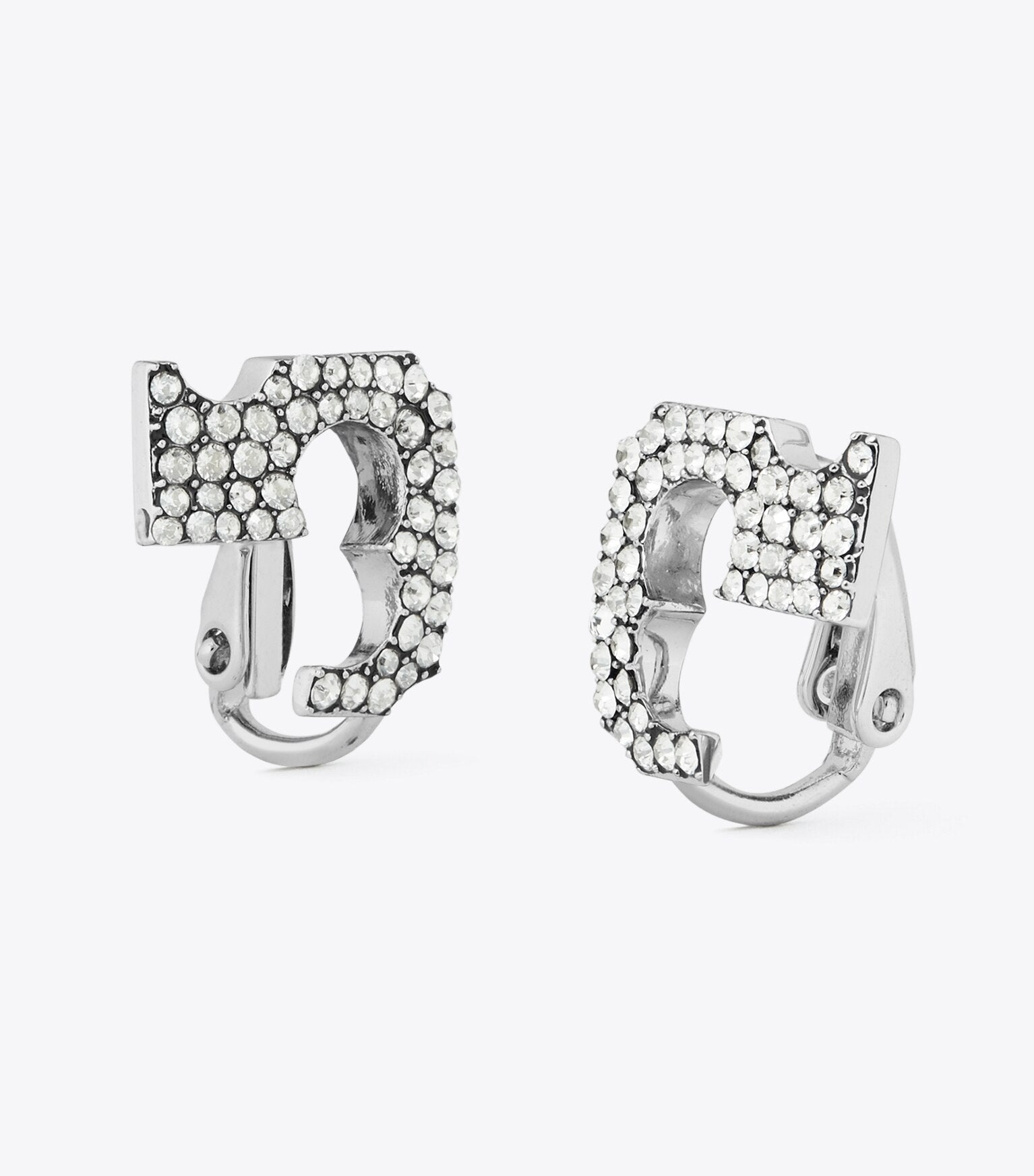 Runway Pavé Serif T Clip-On Earrings