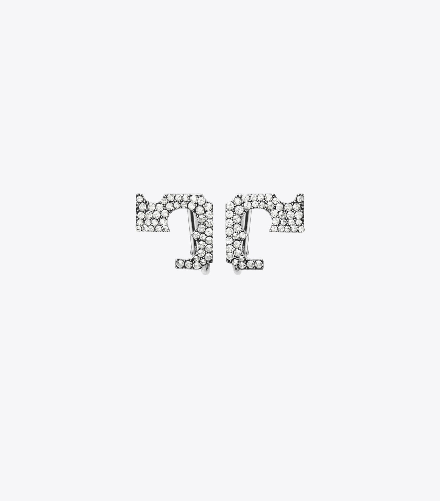 Runway Pavé Serif T Clip-On Earrings